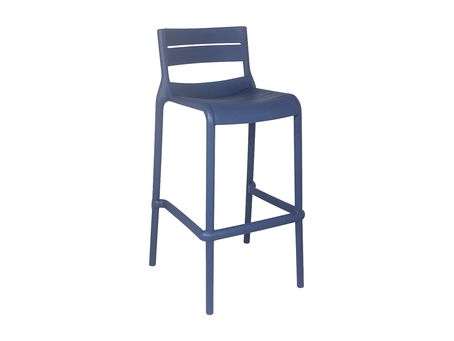 Lot de 4 chaises hautes de terrasse en plastique bleu pacific