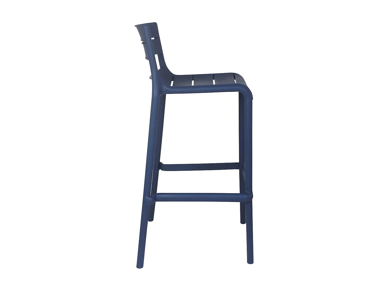 Lot de 4 chaises hautes de terrasse en plastique bleu pacific