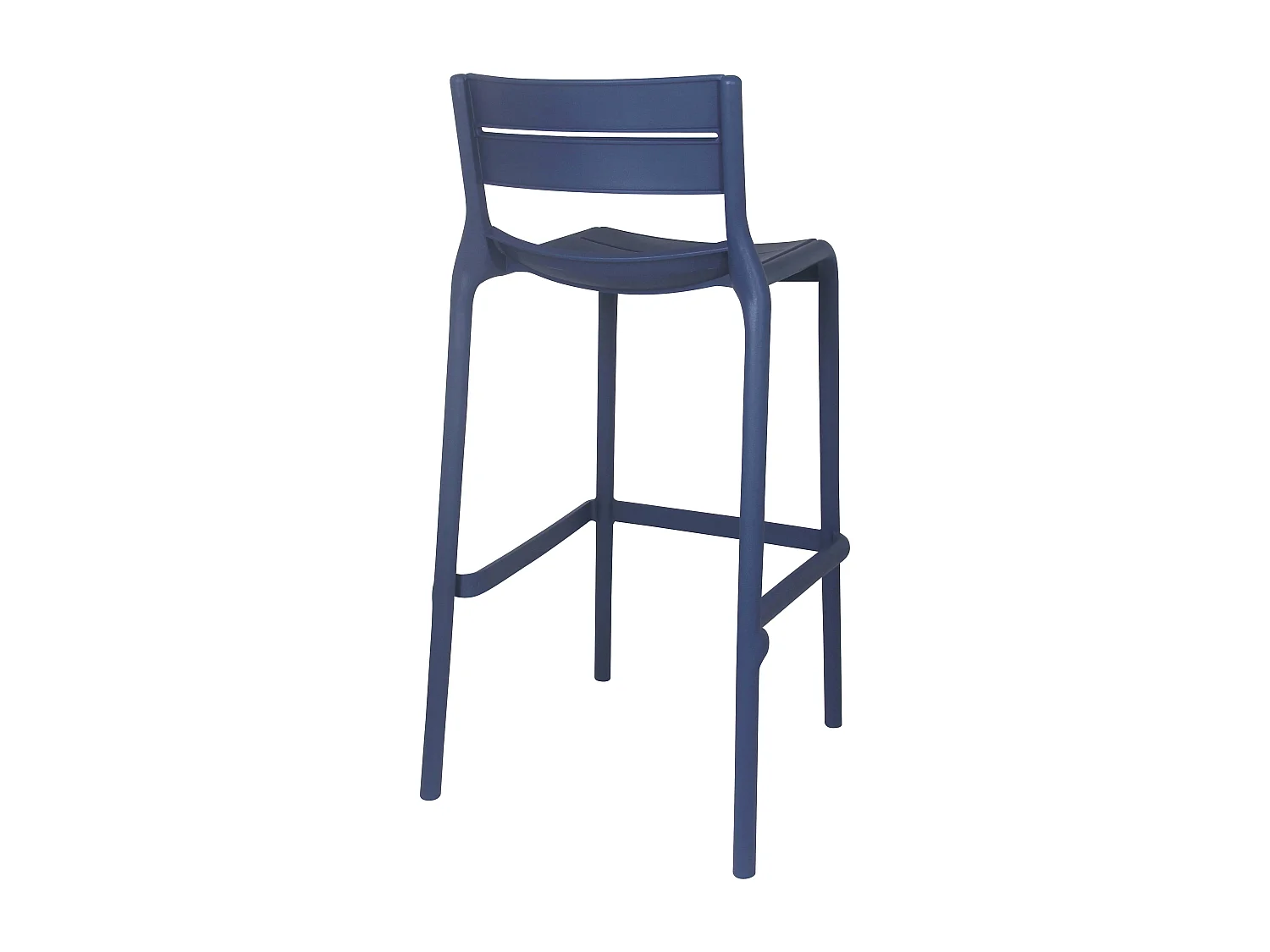 Lot de 4 chaises hautes de terrasse en plastique bleu pacific