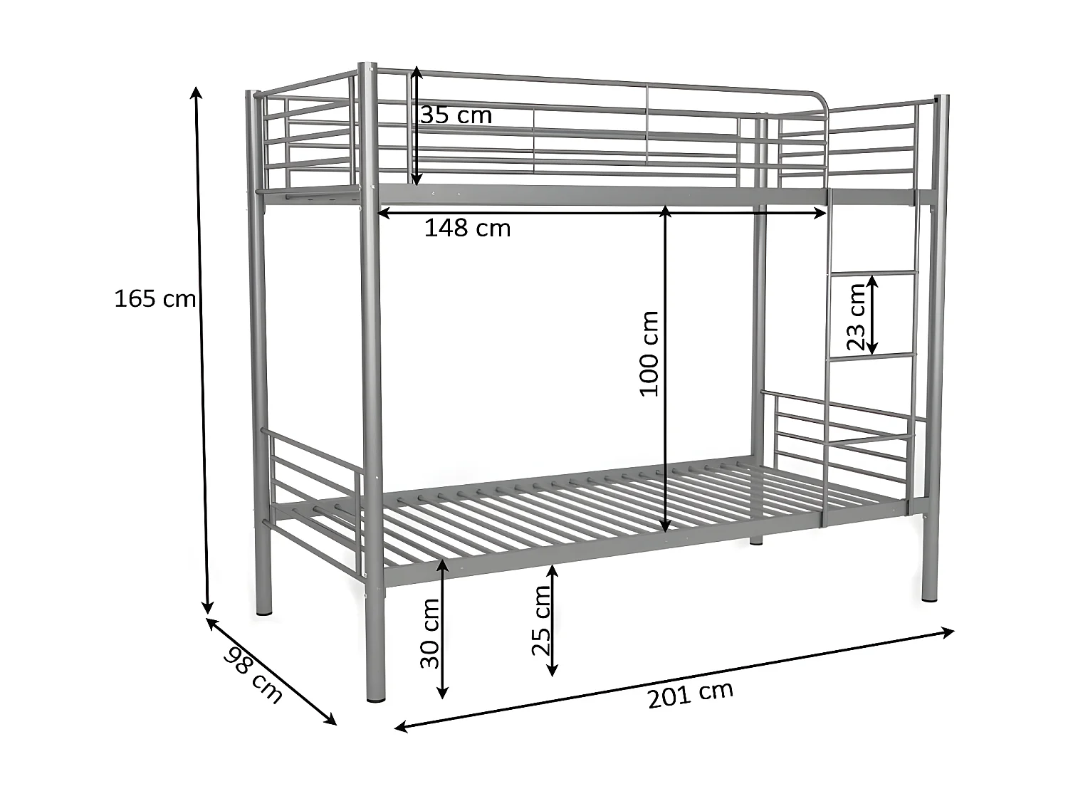 Litera Metalica Doble Cama 90cm AS-110