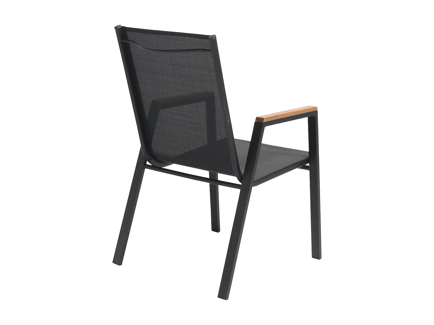 Lot de deux fauteuils de jardin en aluminium et bois