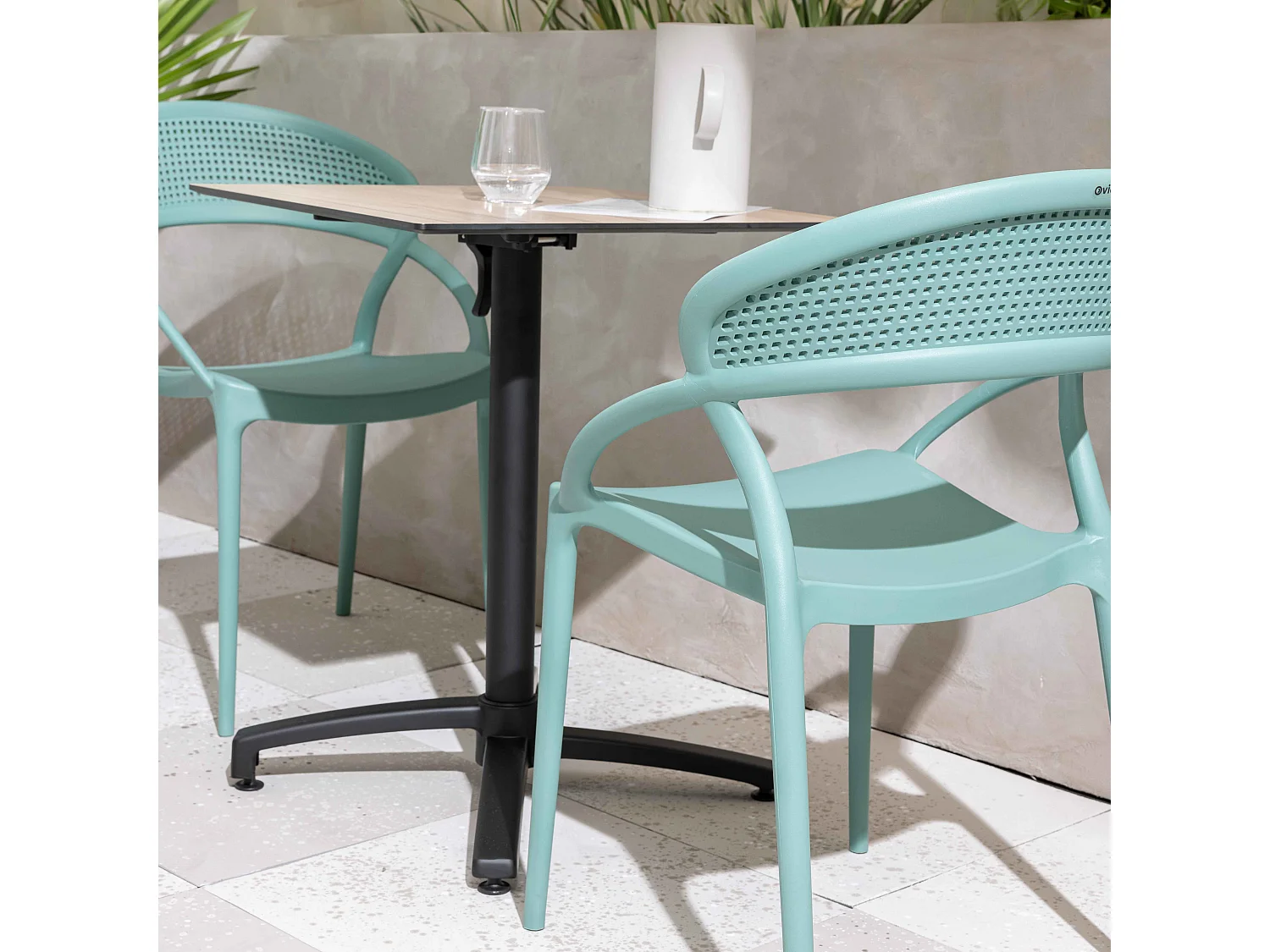 Set van 4 donkergroene terrasstoelen