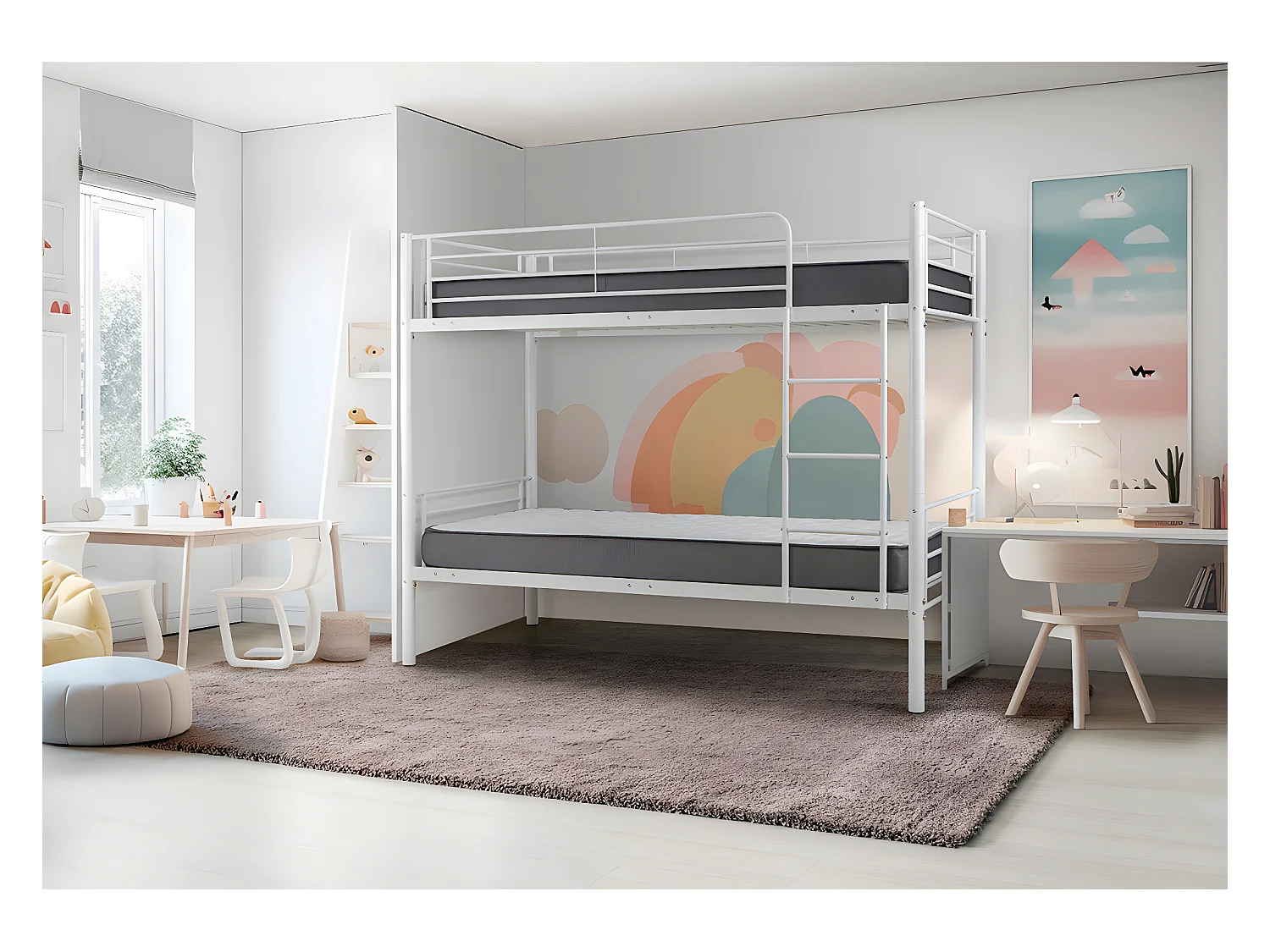 Beliche Duplo 90cm Metal Branco