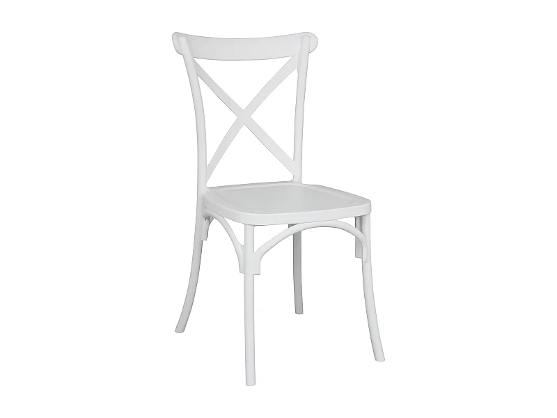 Chaise de terrasse empilable en plastique blanc