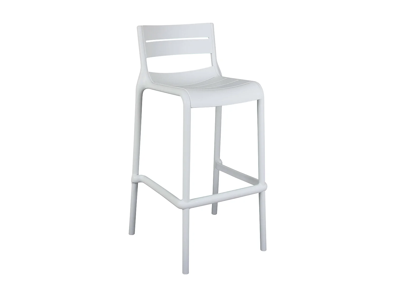 Lot de 4 chaises hautes de terrasse en plastique blanches