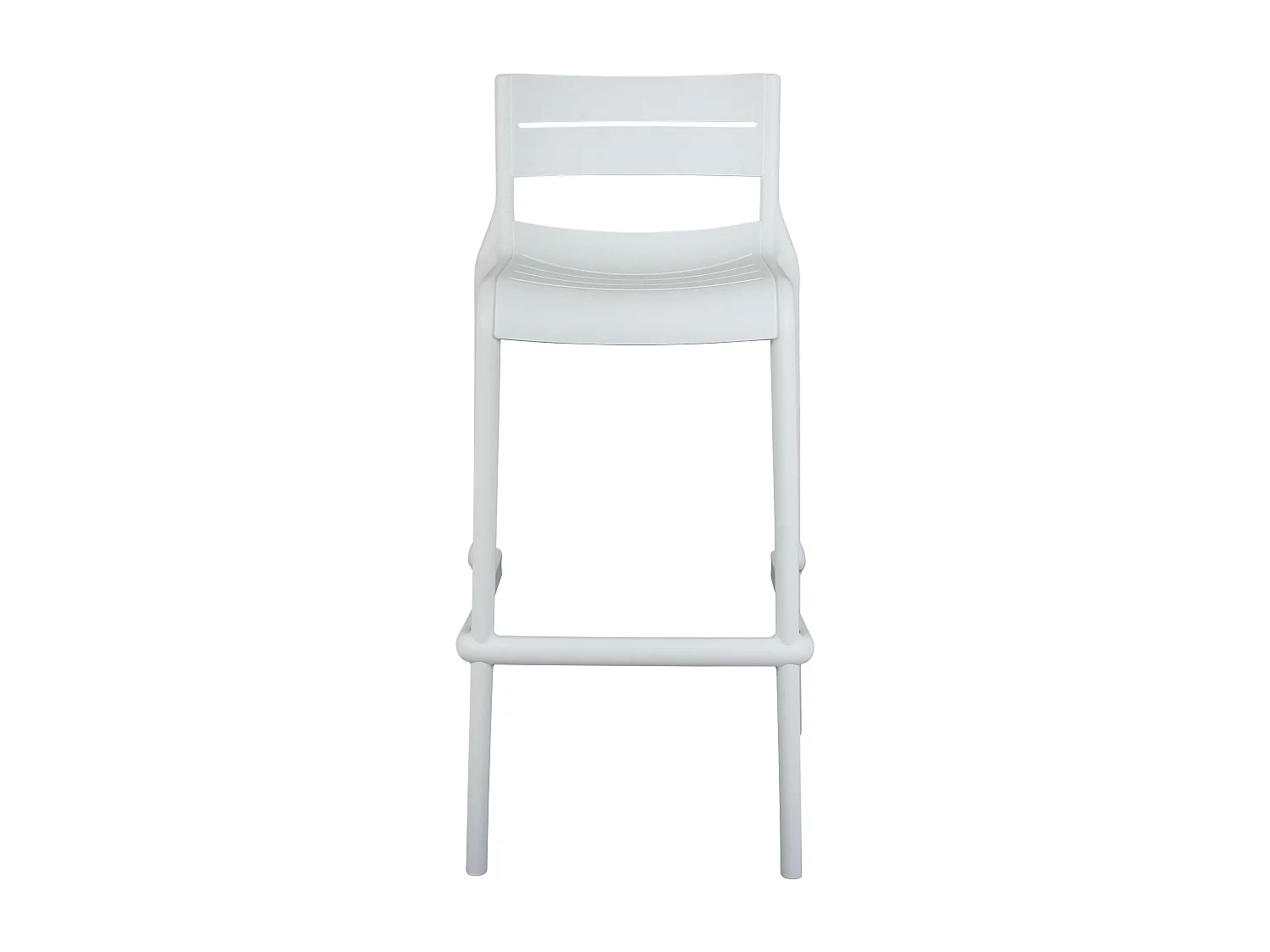 Lot de 4 chaises hautes de terrasse en plastique blanches