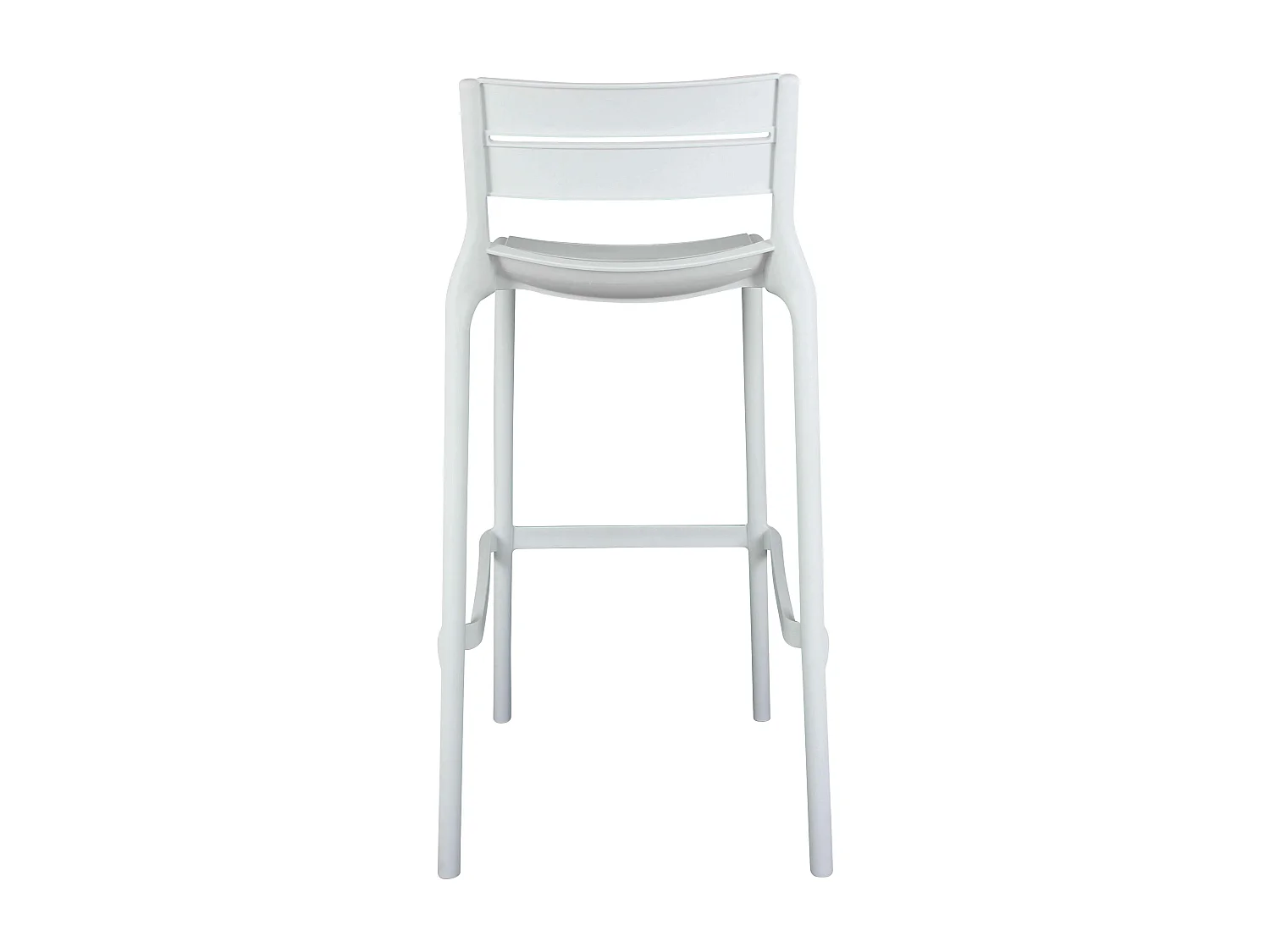 Lot de 4 chaises hautes de terrasse en plastique blanches