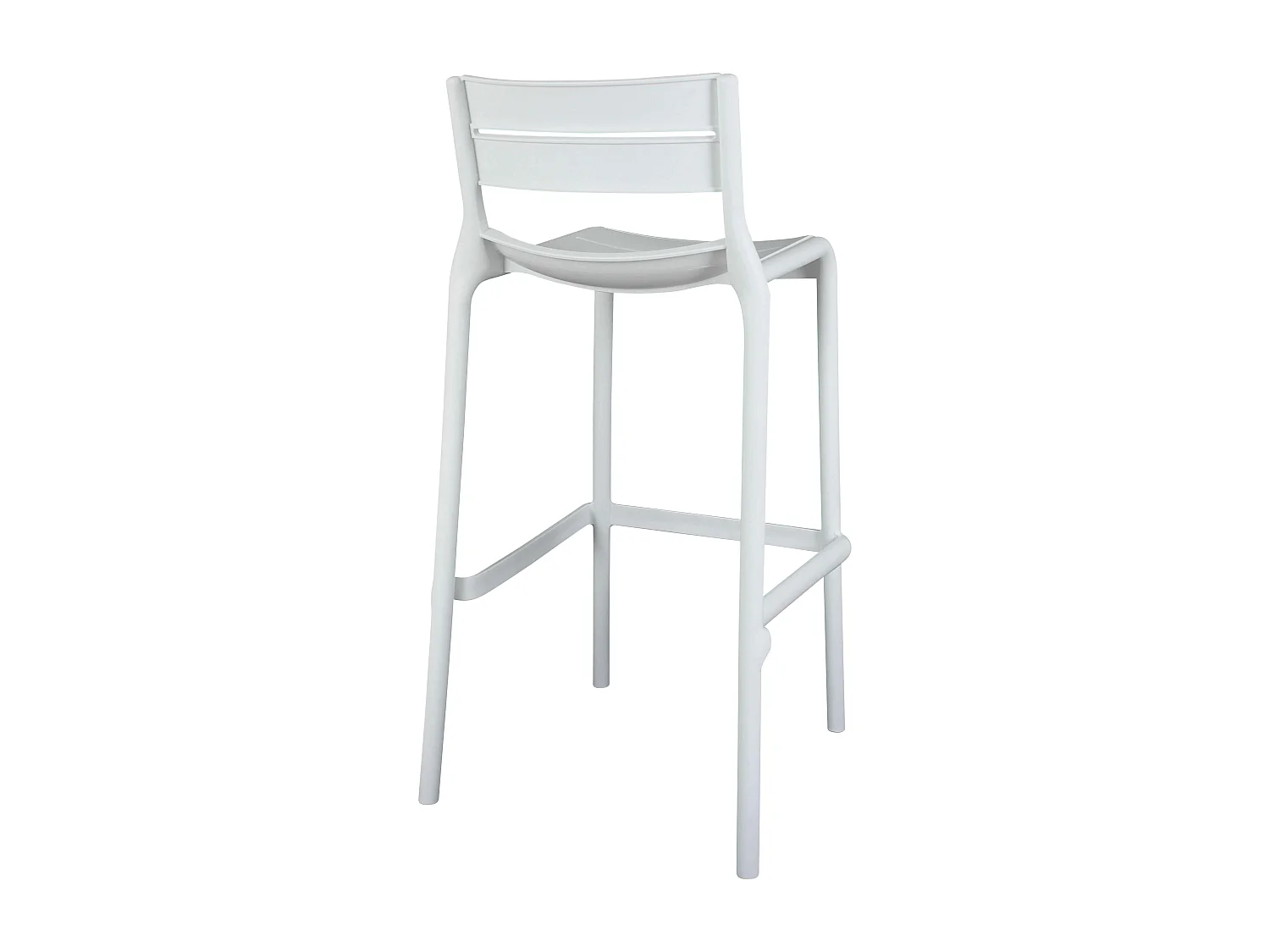 Lot de 4 chaises hautes de terrasse en plastique blanches