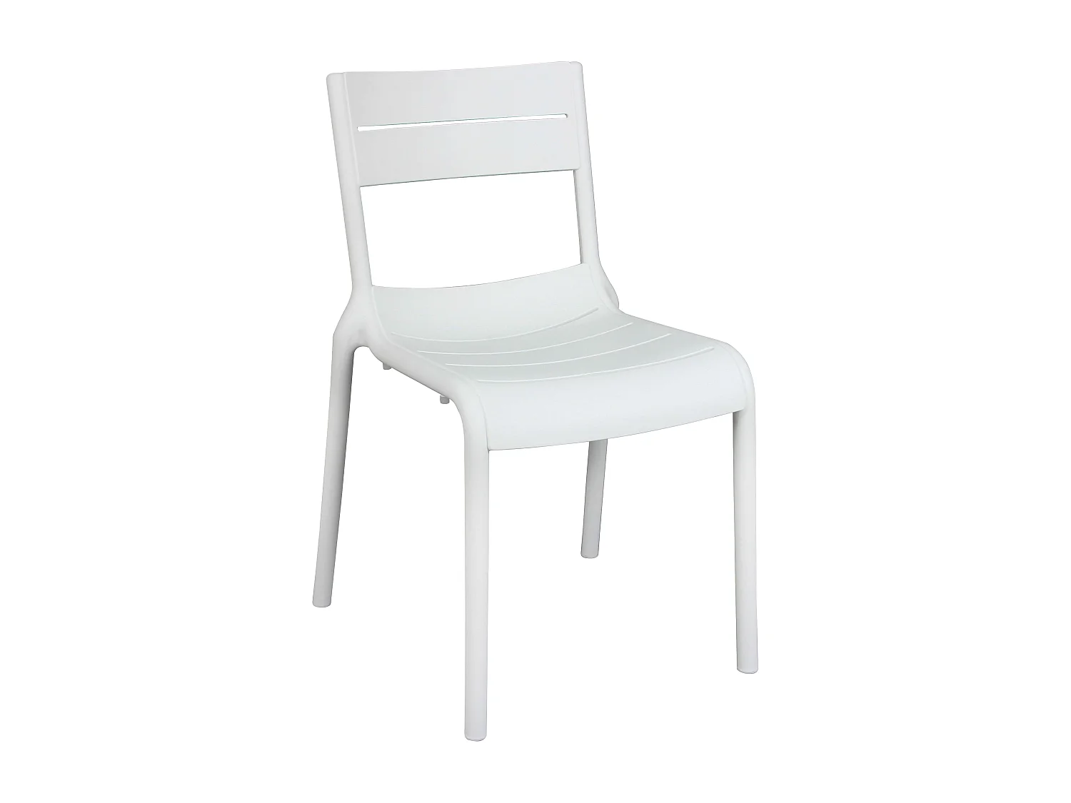 Lot de 4 chaises de terrasse en plastique blanches