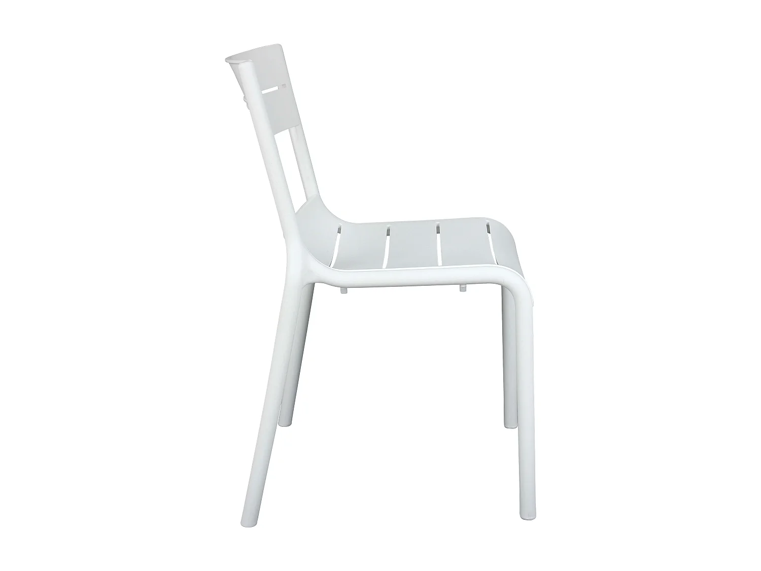 Lot de 4 chaises de terrasse en plastique blanches