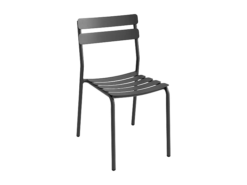 Chaise de terrasse en aluminium noire