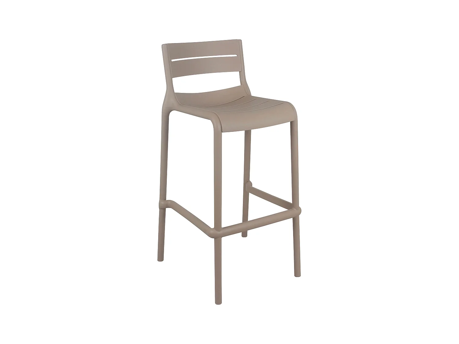 Chaise haute beige de terrasse en plastique