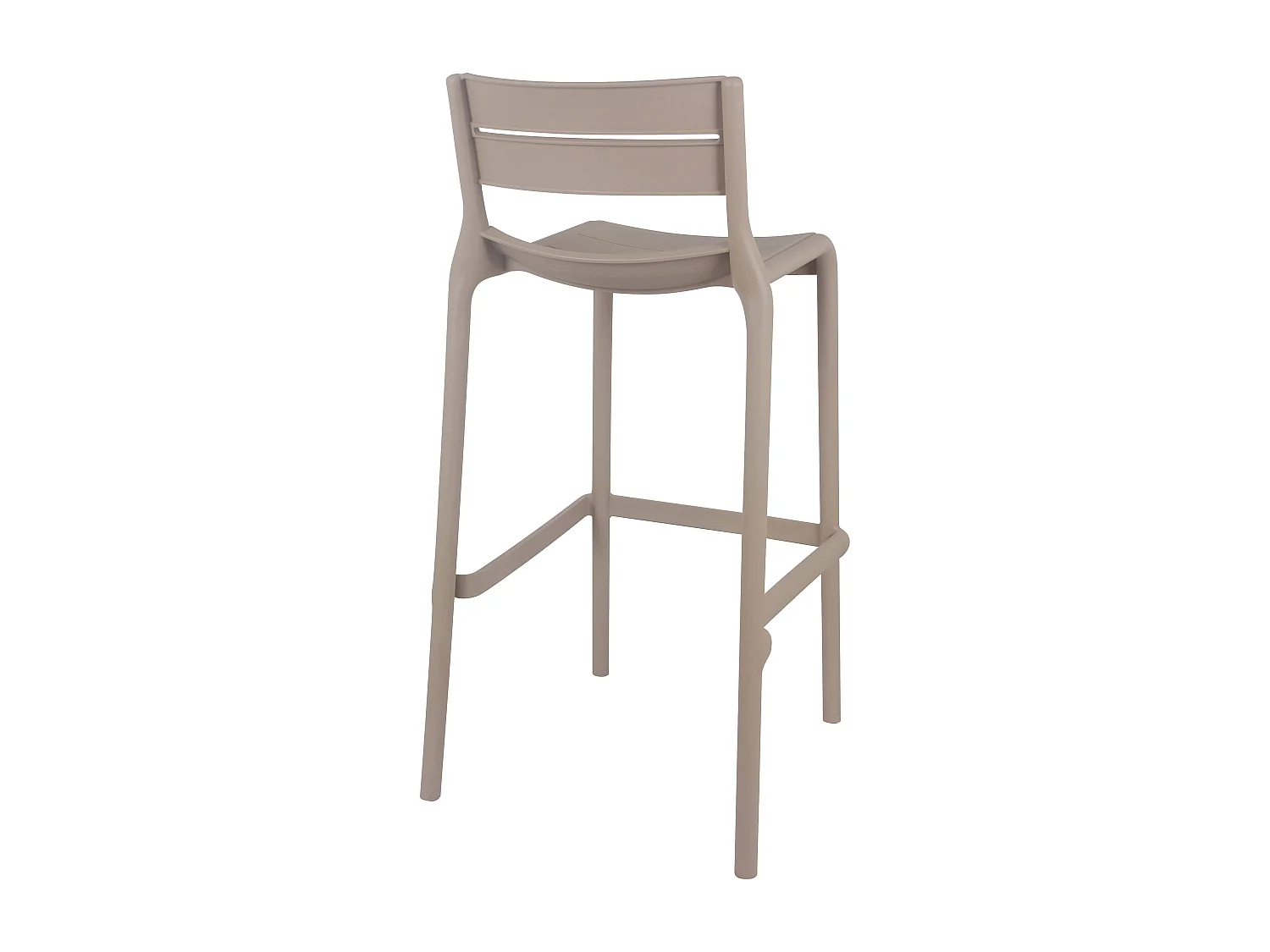 Chaise haute beige de terrasse en plastique