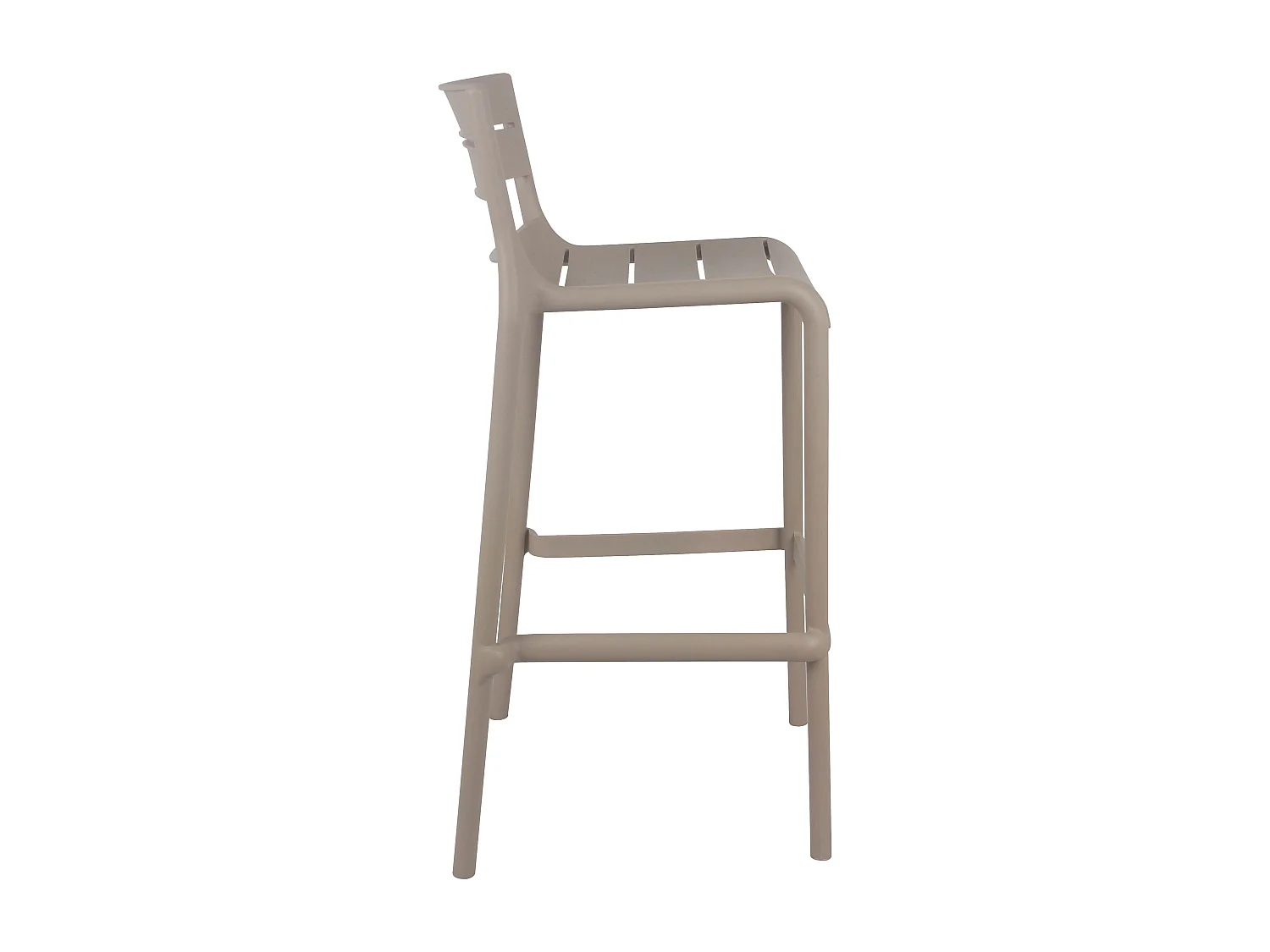 Chaise haute beige de terrasse en plastique