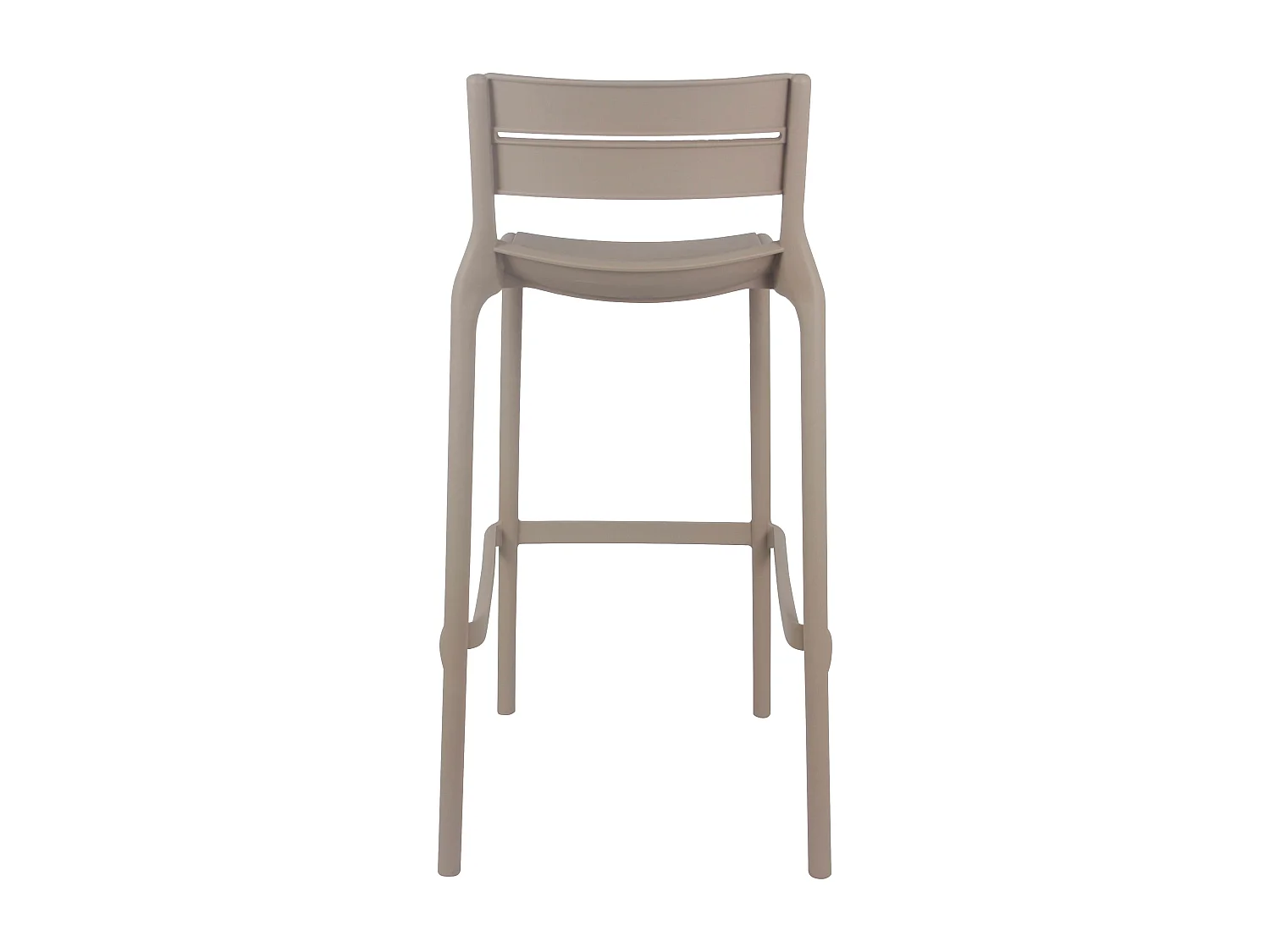 Chaise haute beige de terrasse en plastique