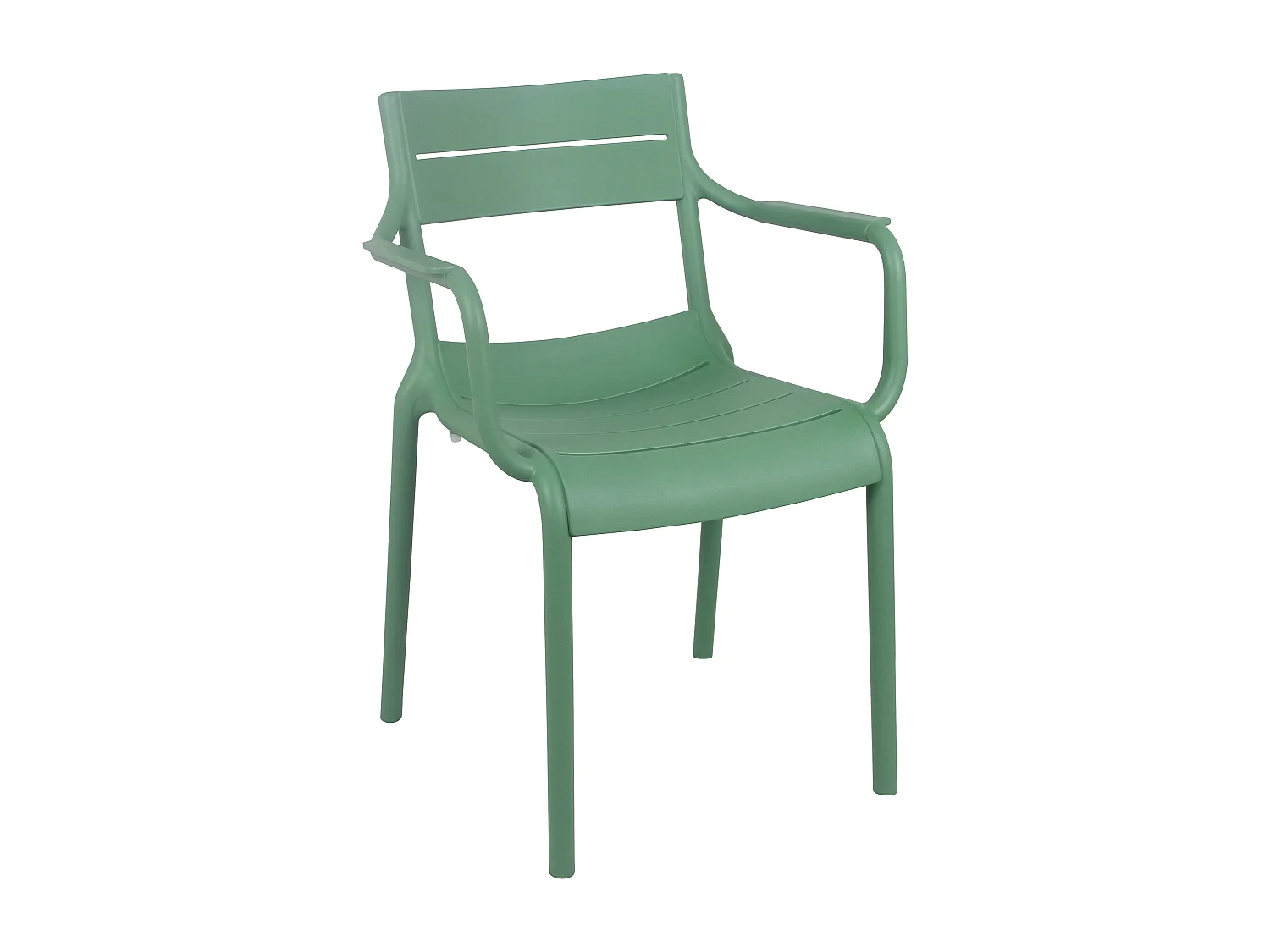 Fauteuil vert sauge de terrasse en plastique