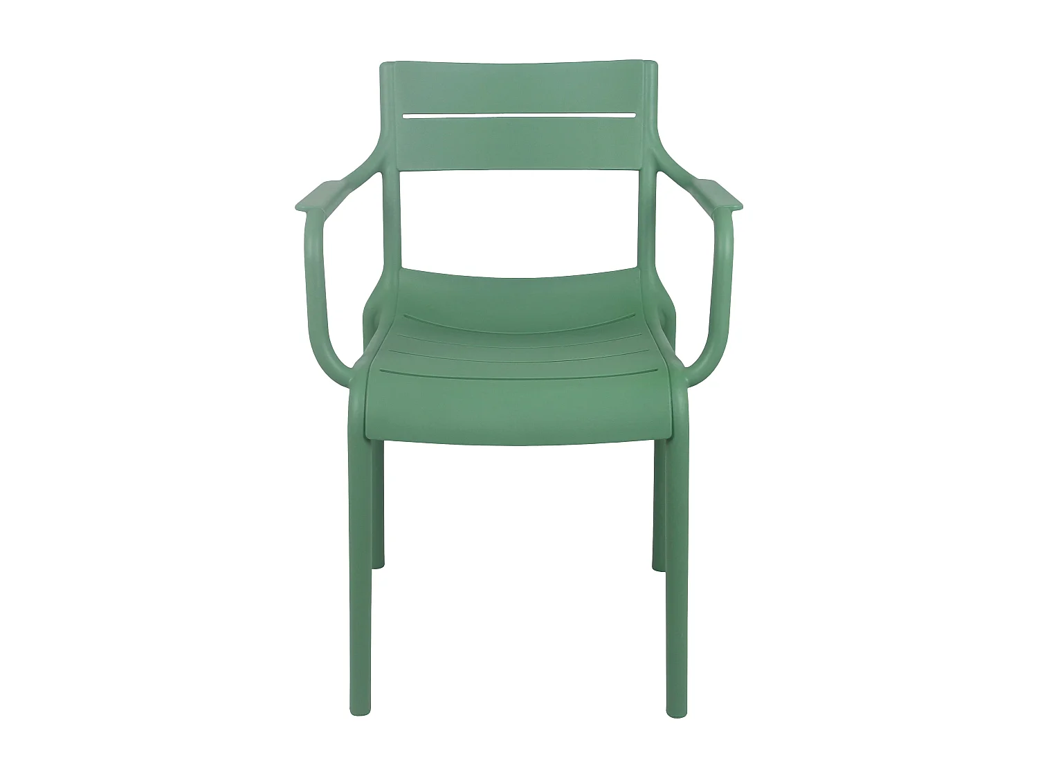 Fauteuil vert sauge de terrasse en plastique