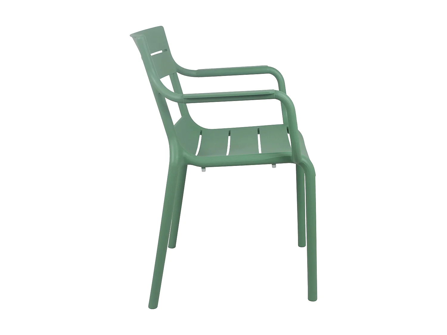 Fauteuil vert sauge de terrasse en plastique