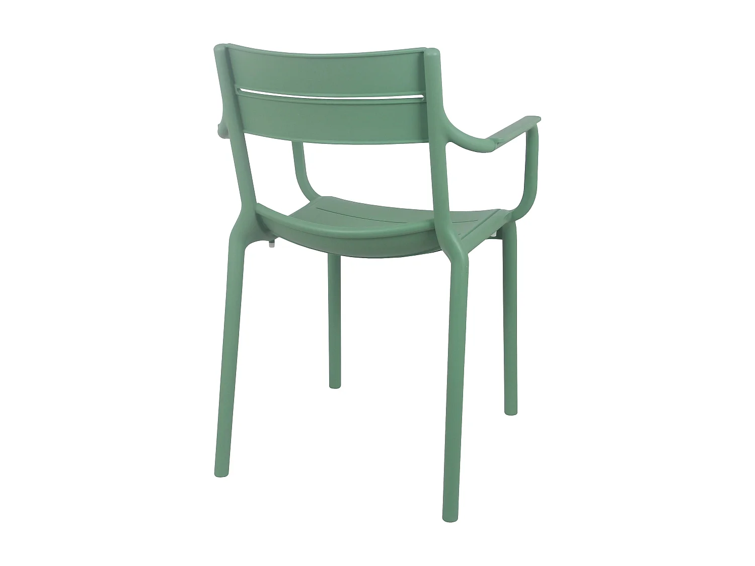 Fauteuil vert sauge de terrasse en plastique