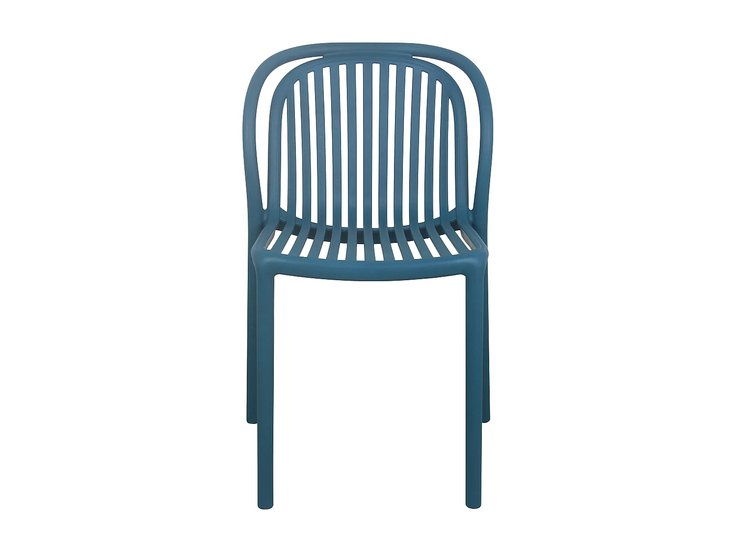 Set van 4 blauwgroen kunststof terrasstoelen