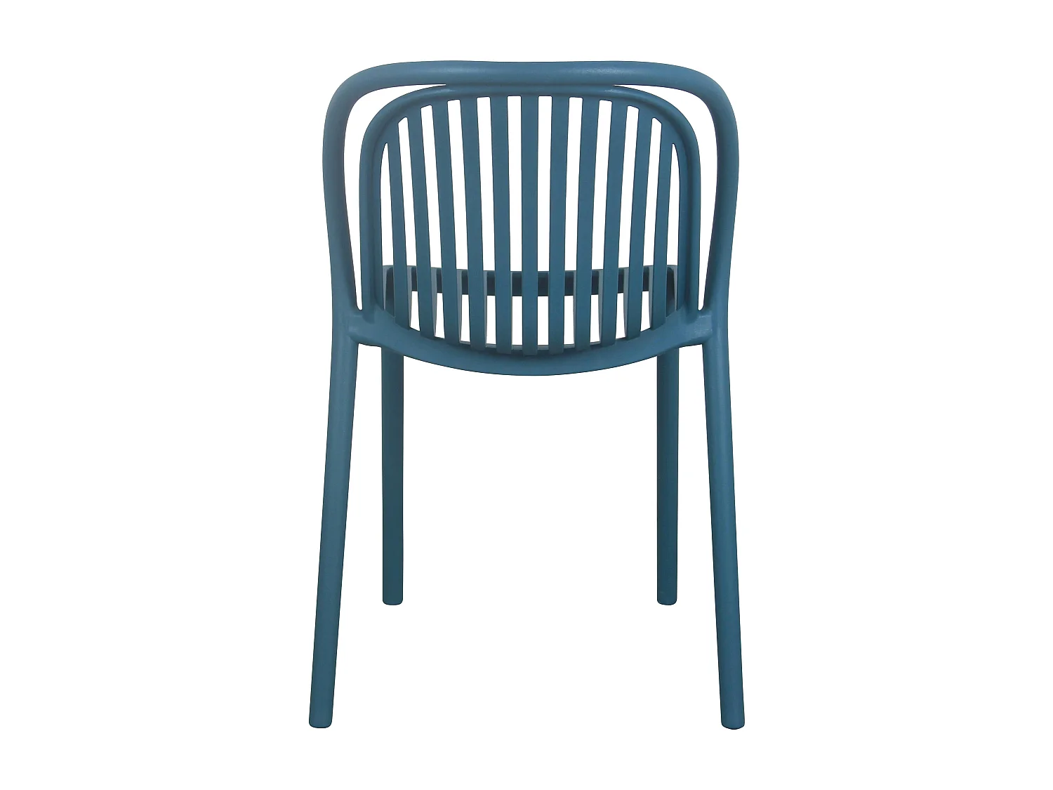 Set van 4 blauwgroen kunststof terrasstoelen