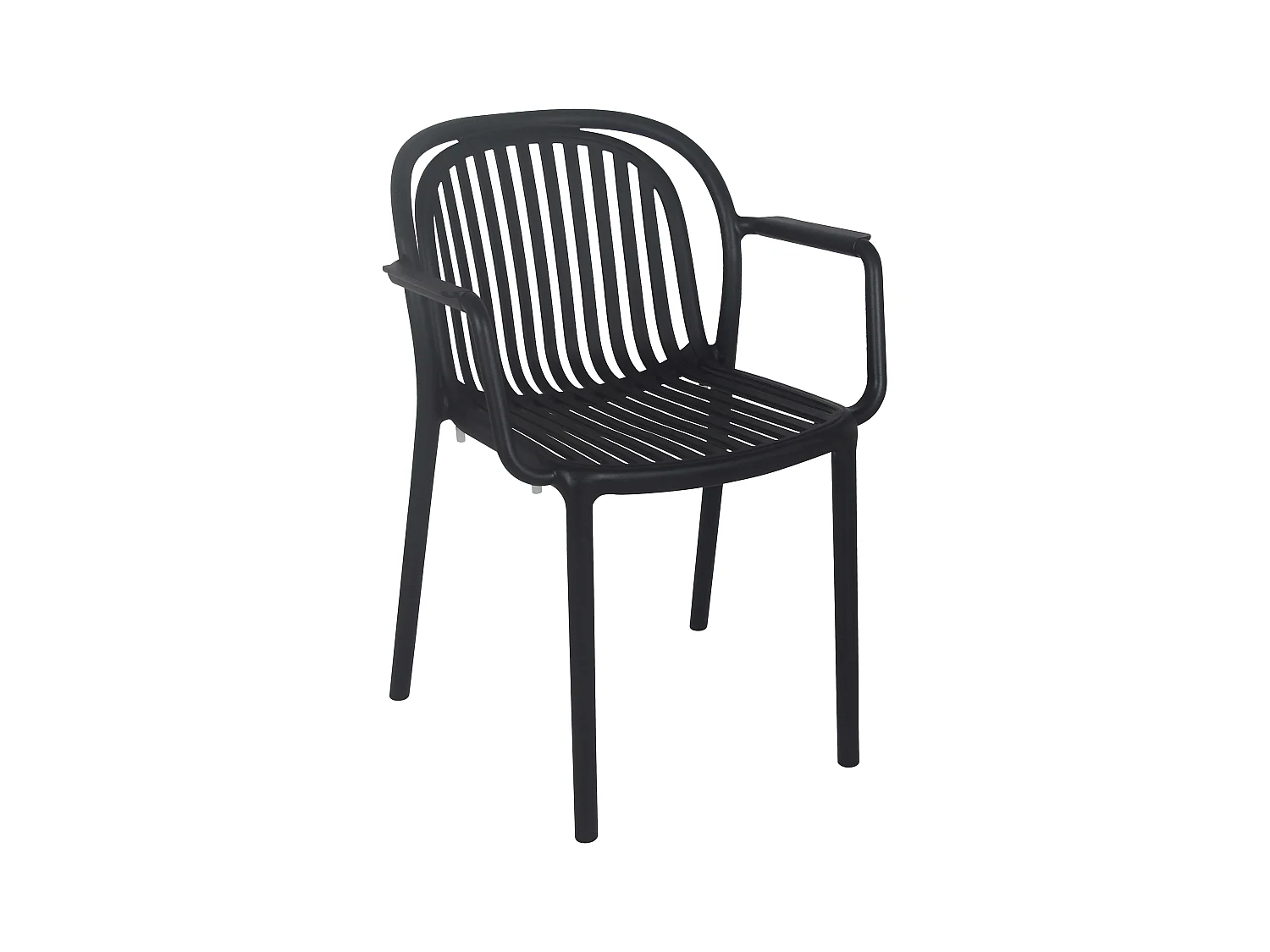 Lot de 4 fauteuils en plastique noir