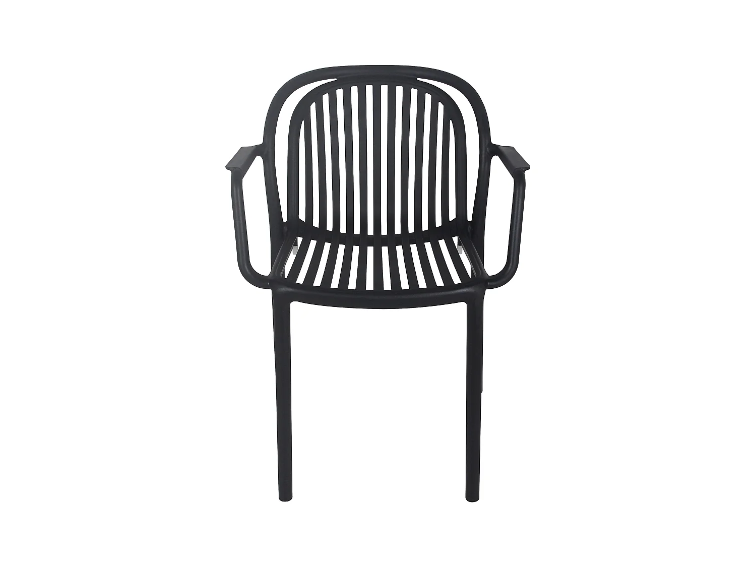 Lot de 4 fauteuils en plastique noir