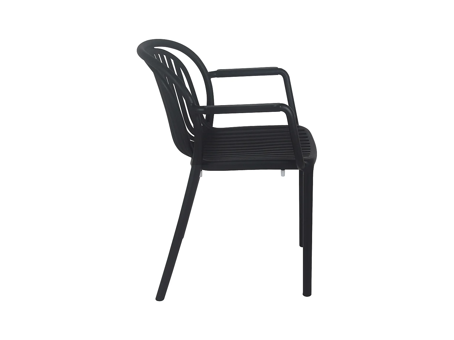 Lot de 4 fauteuils en plastique noir