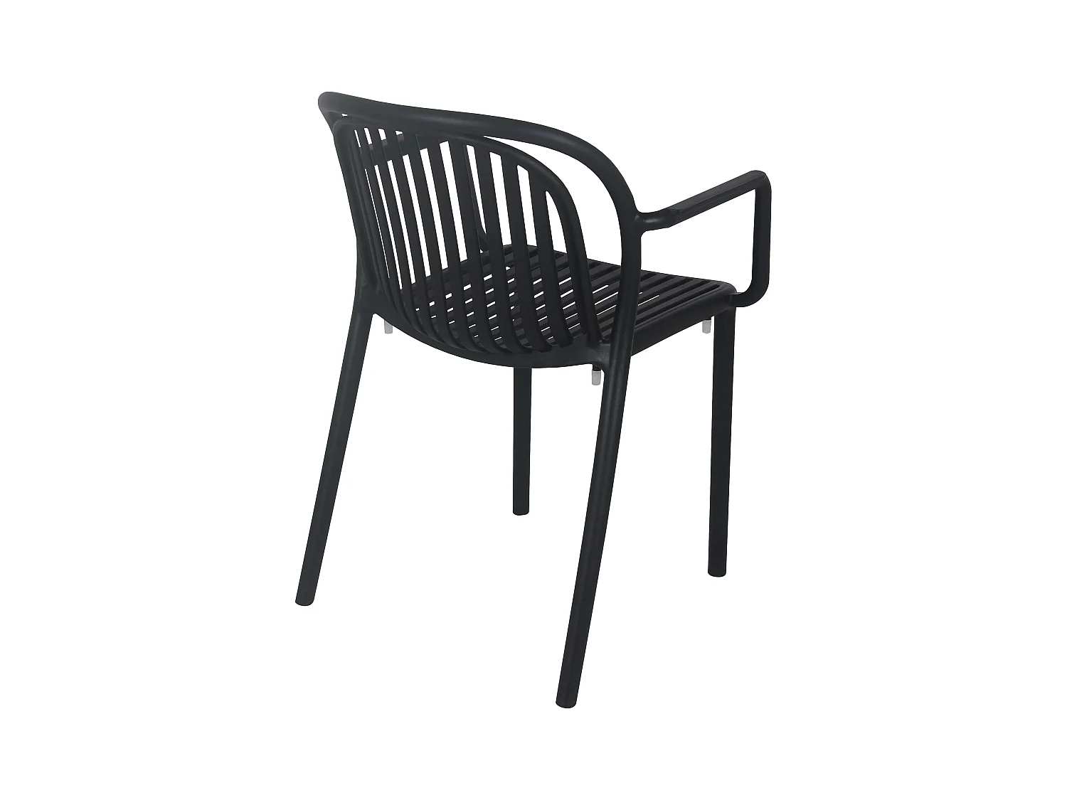 Lot de 4 fauteuils en plastique noir
