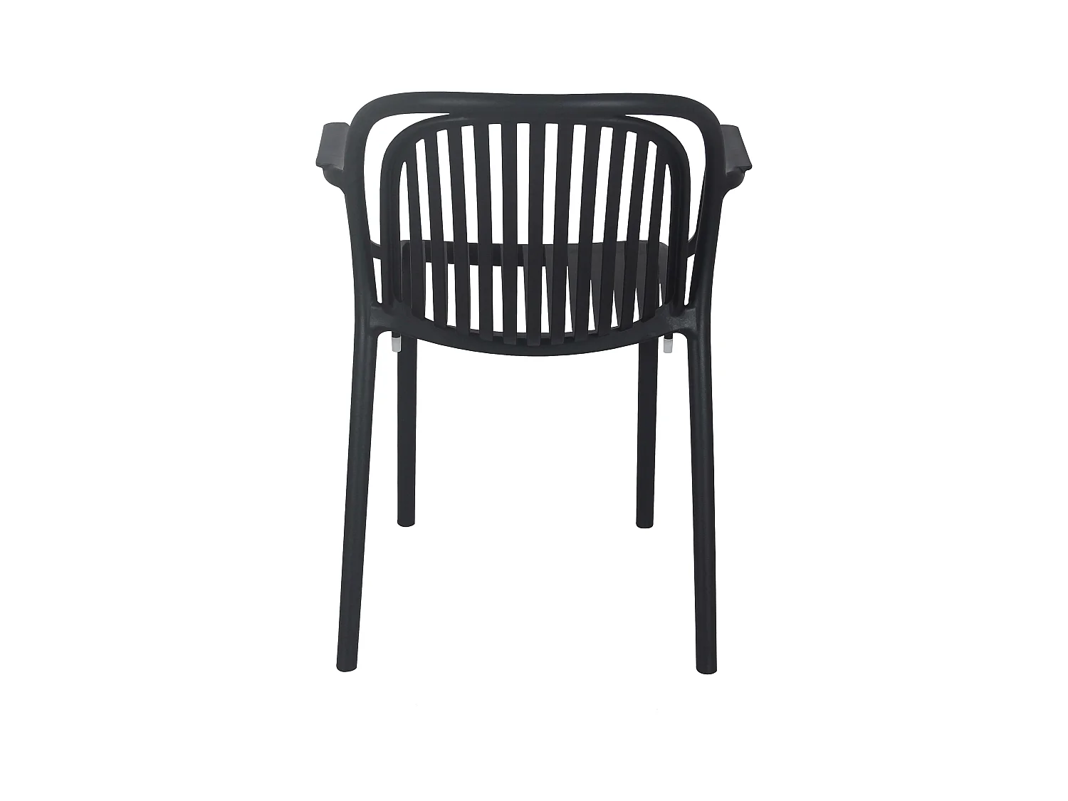 Lot de 4 fauteuils en plastique noir