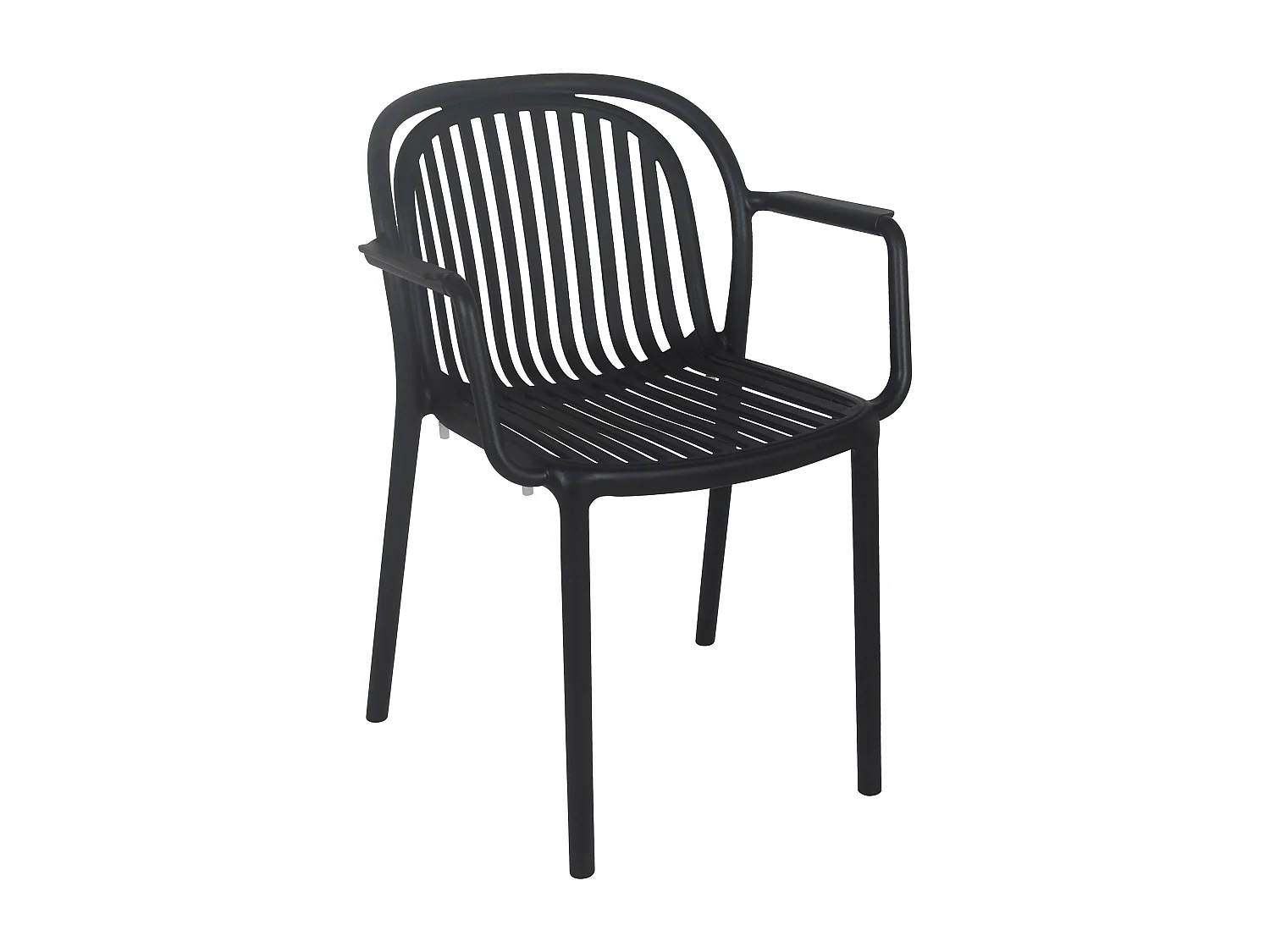 Lot de 4 fauteuils en plastique noir