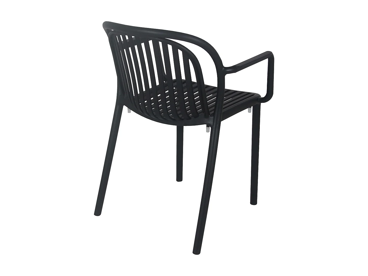 Lot de 4 fauteuils en plastique noir