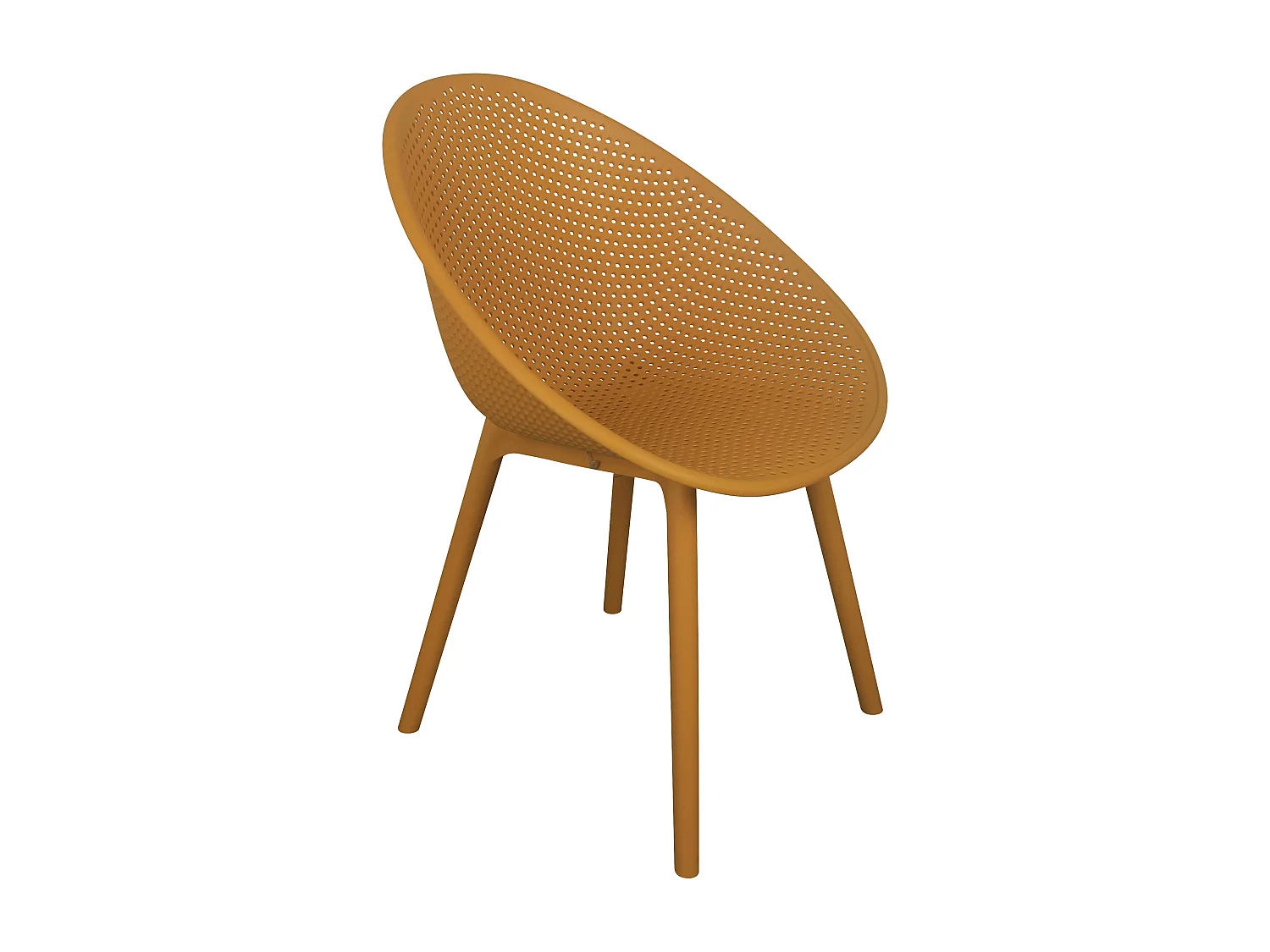 Lot de 4 chaises de terrasse en plastique jaune moutarde