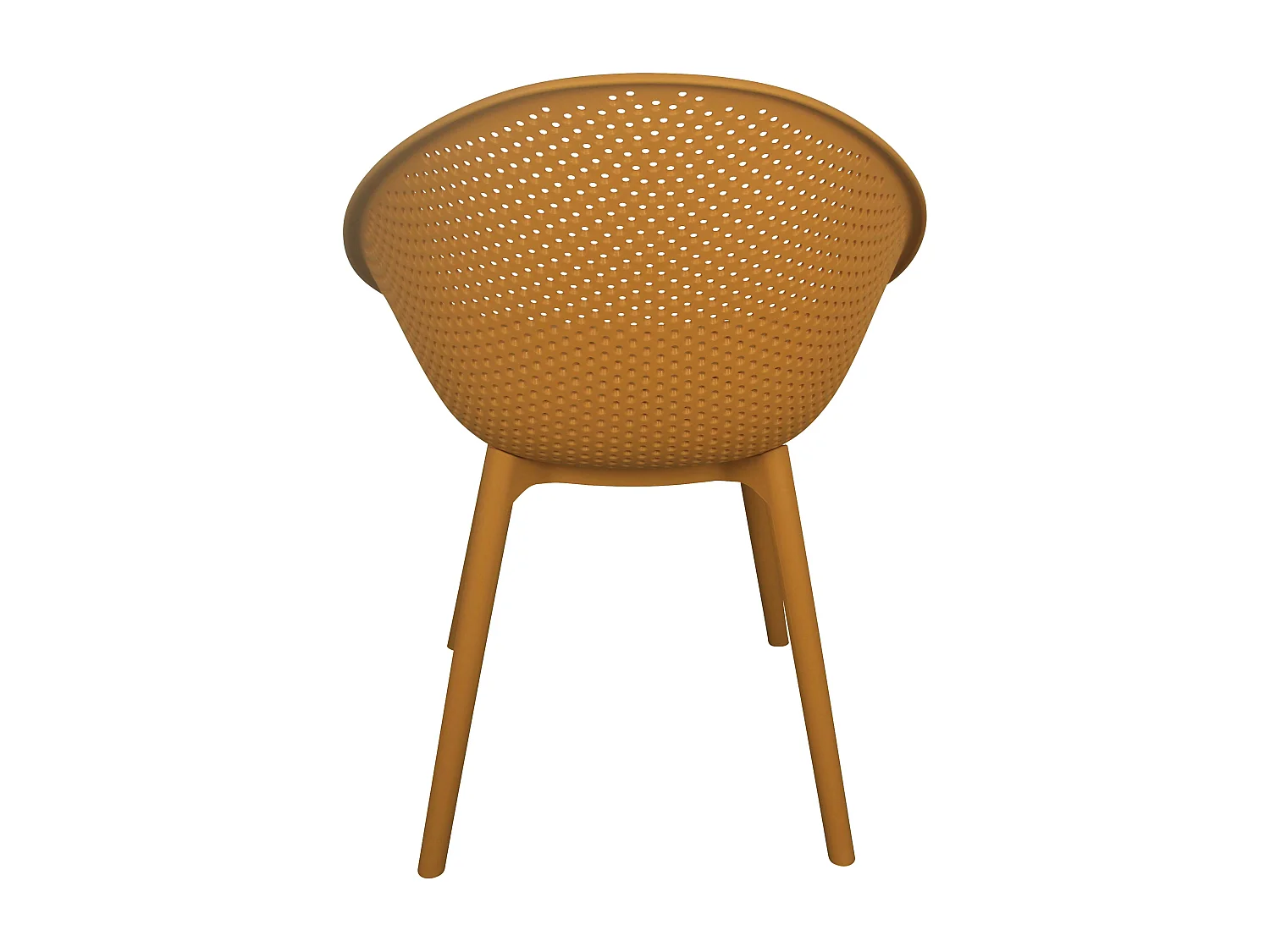 Lot de 4 chaises de terrasse en plastique jaune moutarde