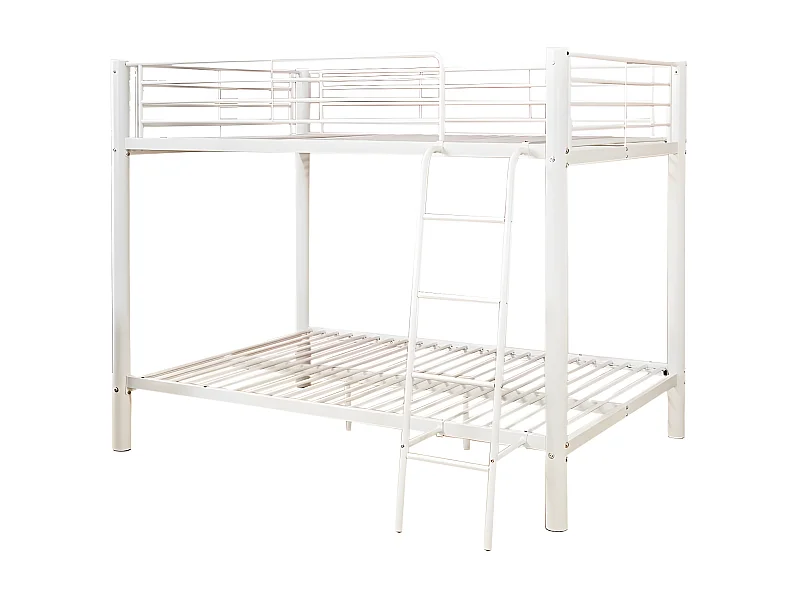 Litera de Matrimonio Doble Metalica 135cm Blanco + 1 Colchon Basico de 17 cm (+/-)