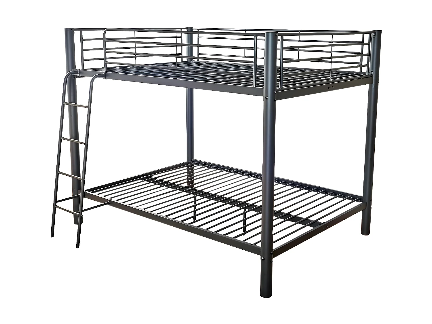 Beliche de Casal 135cm Metal Branco + 1 Colchão Básico de 18cm