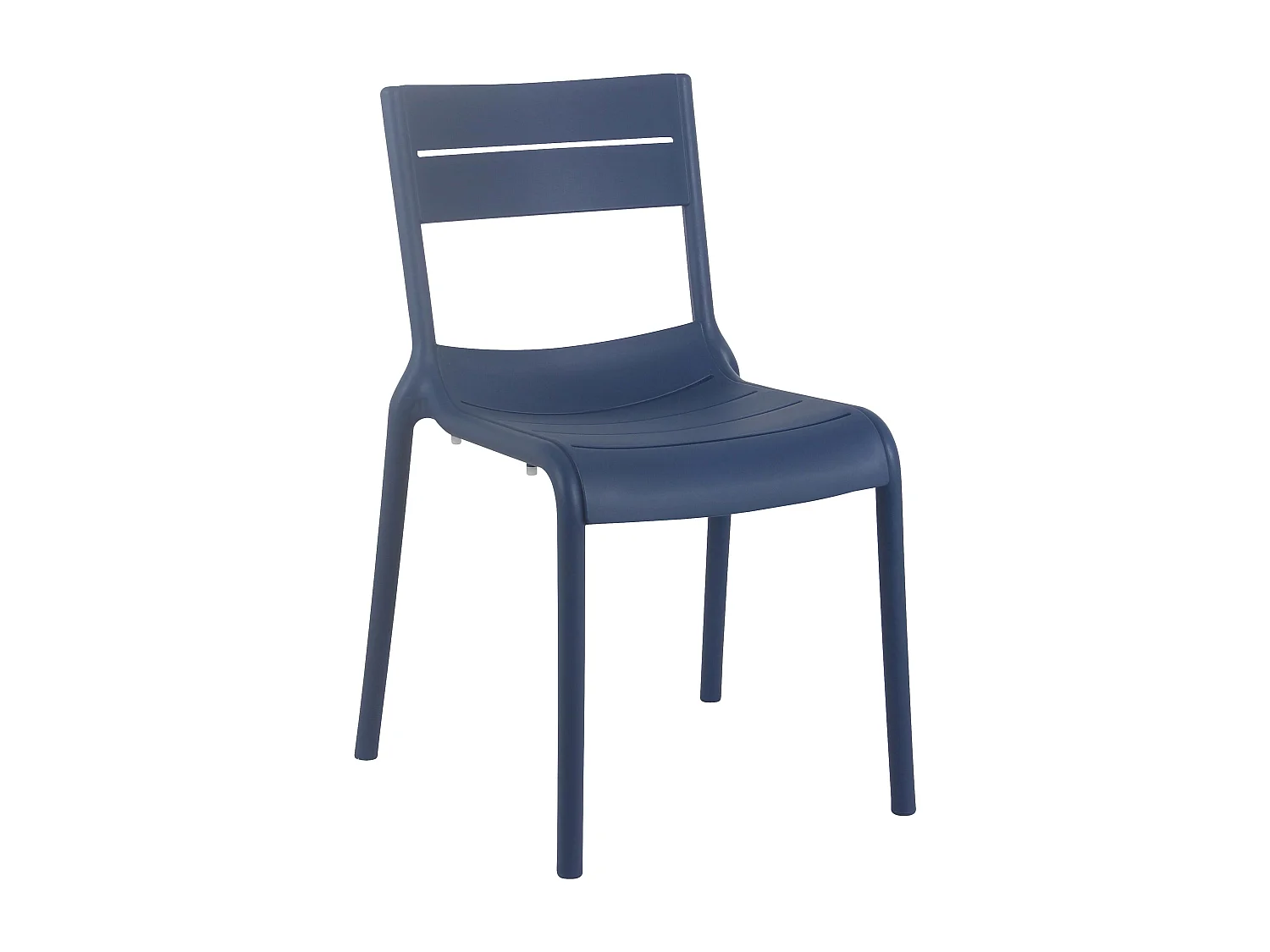 Lot de 4 chaises de terrasse en plastique bleu pacific