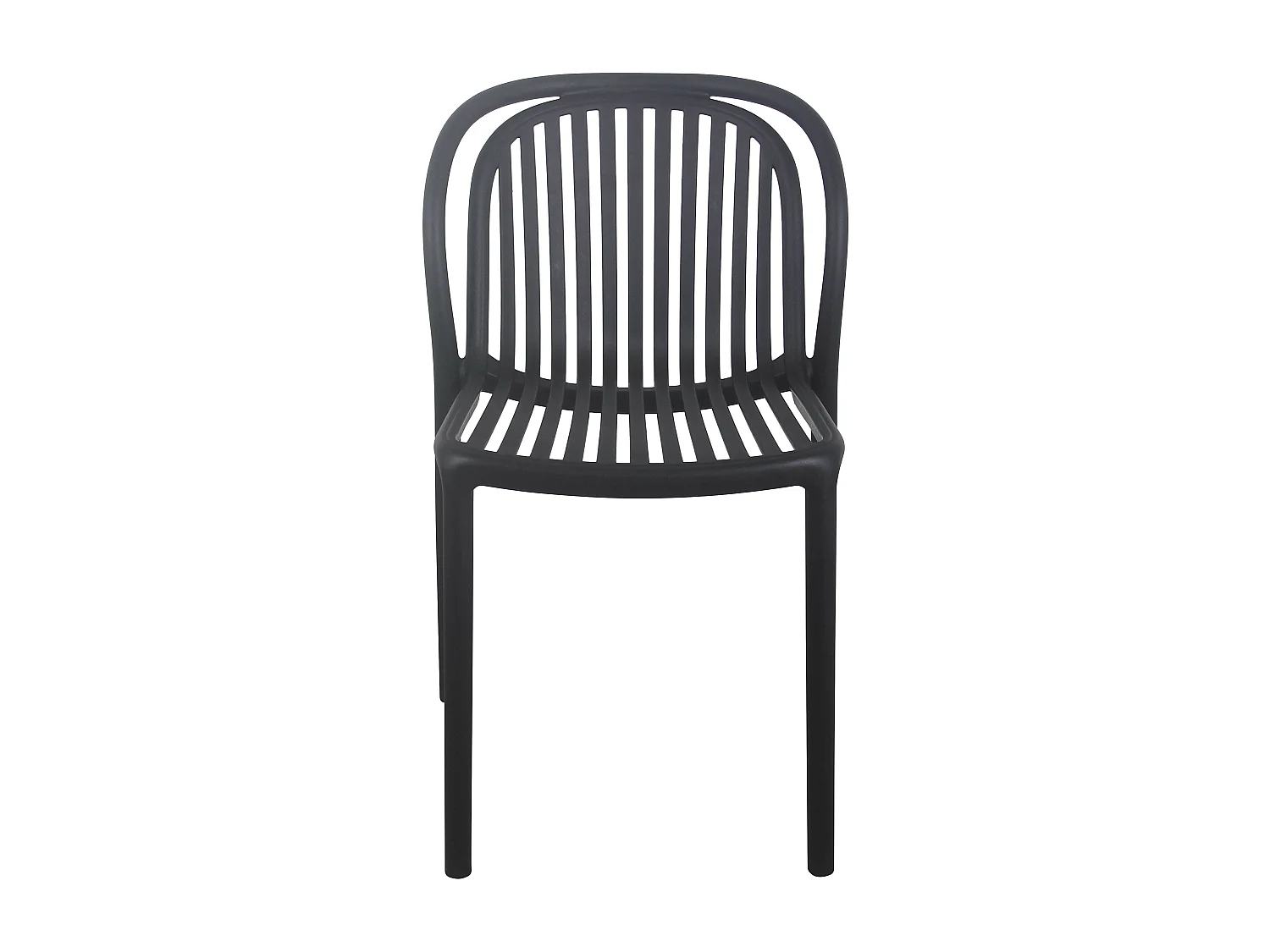 Lot de 4 chaises de terrasse en plastique noir