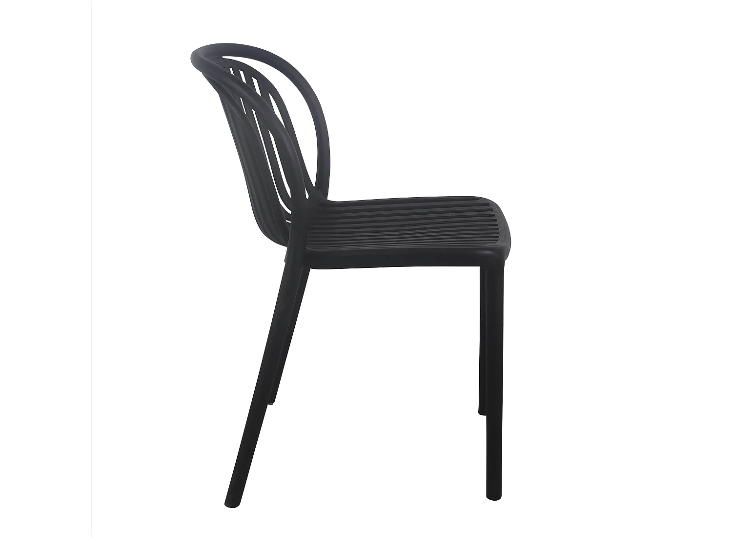 Lot de 4 chaises de terrasse en plastique noir