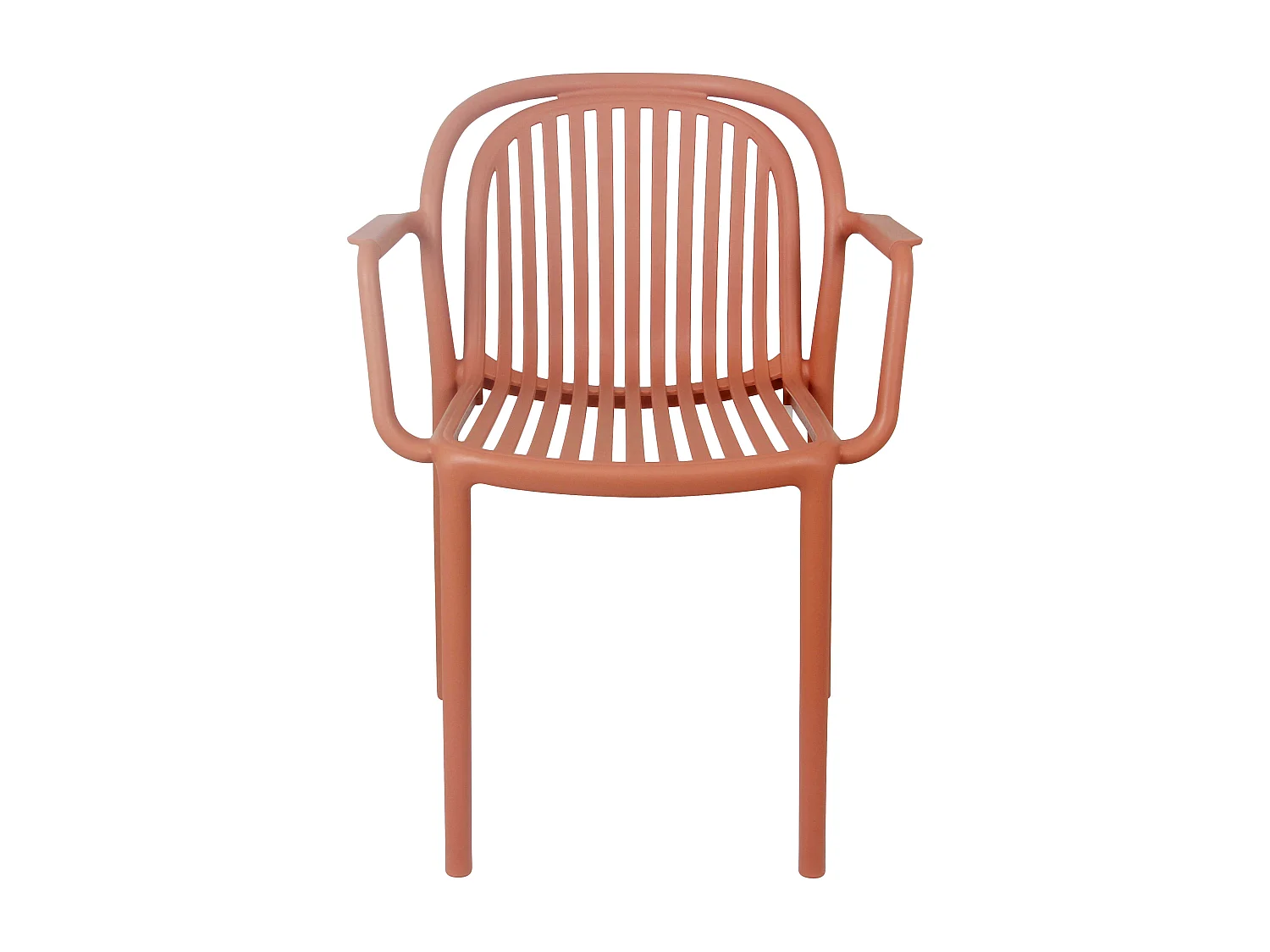 Lot de 4 fauteuils en plastique terracotta