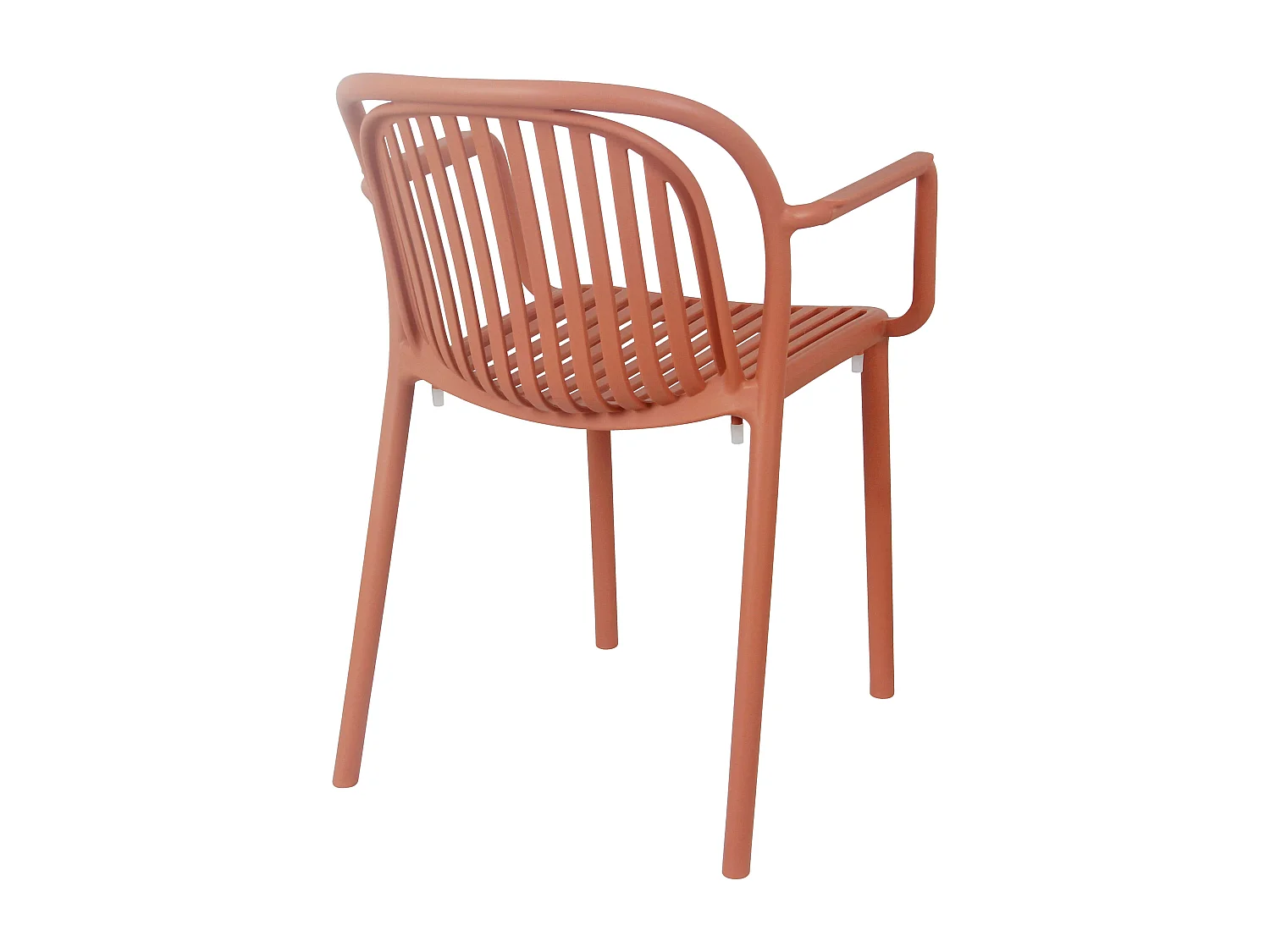 Lot de 4 fauteuils en plastique terracotta