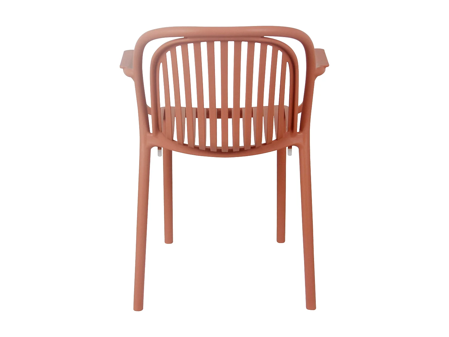 Lot de 4 fauteuils en plastique terracotta