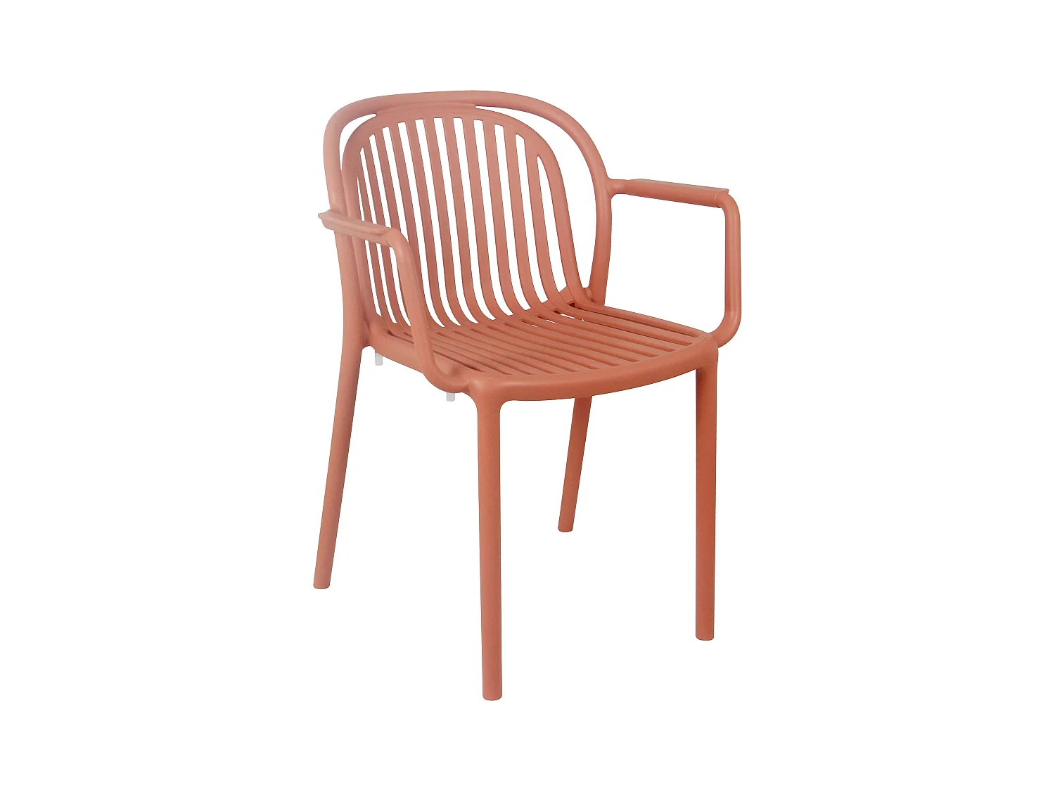 Lot de 4 fauteuils en plastique terracotta