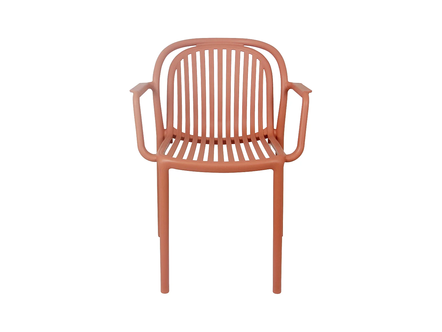 Lot de 4 fauteuils en plastique terracotta