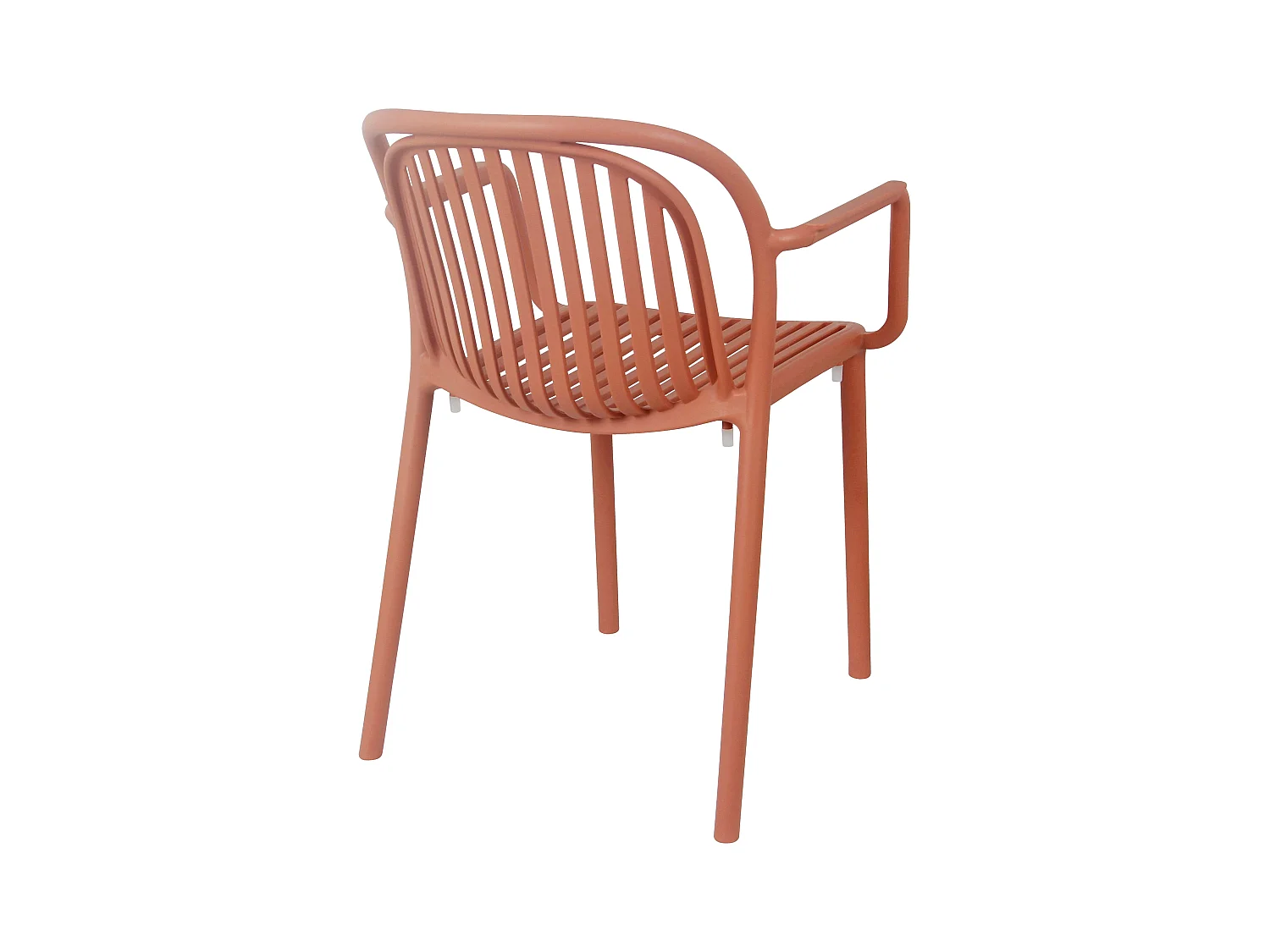 Lot de 4 fauteuils en plastique terracotta