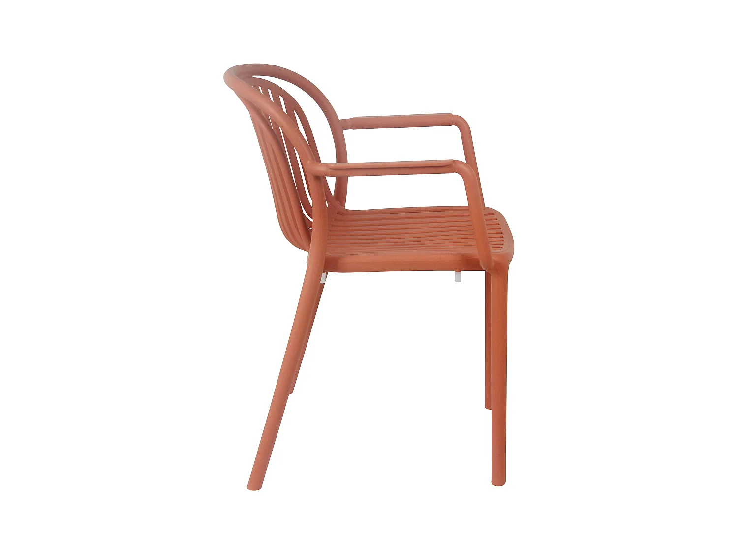 Lot de 4 fauteuils en plastique terracotta