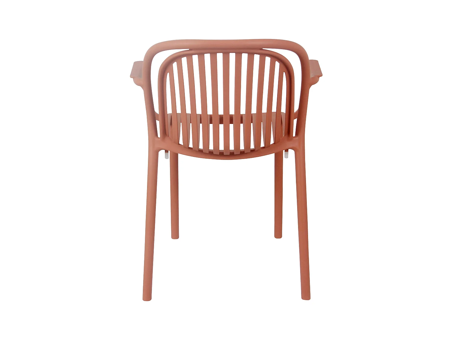 Lot de 4 fauteuils en plastique terracotta