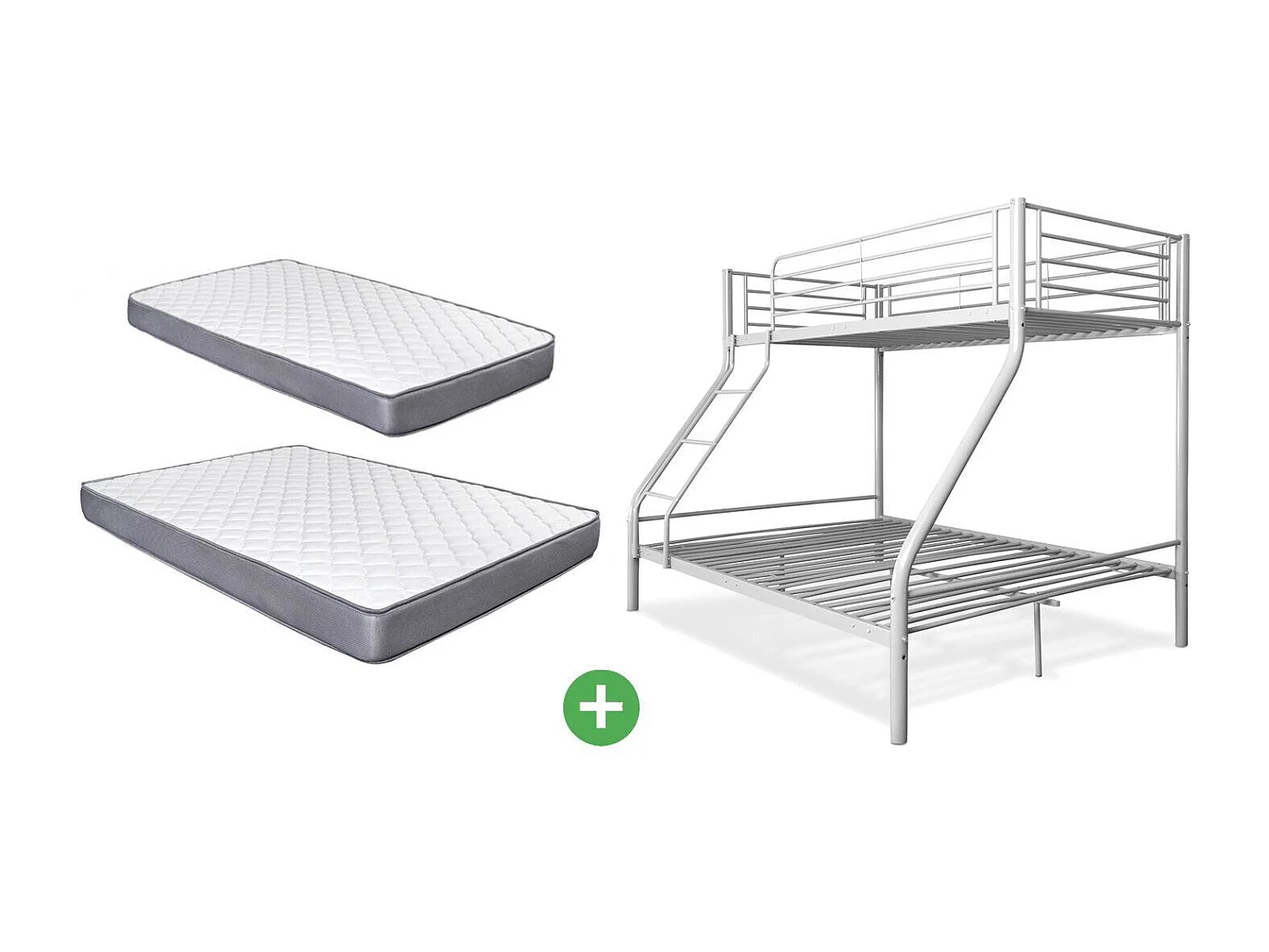 Oferta: Litera de Matrimonio Metalica Gris + 2 Colchones