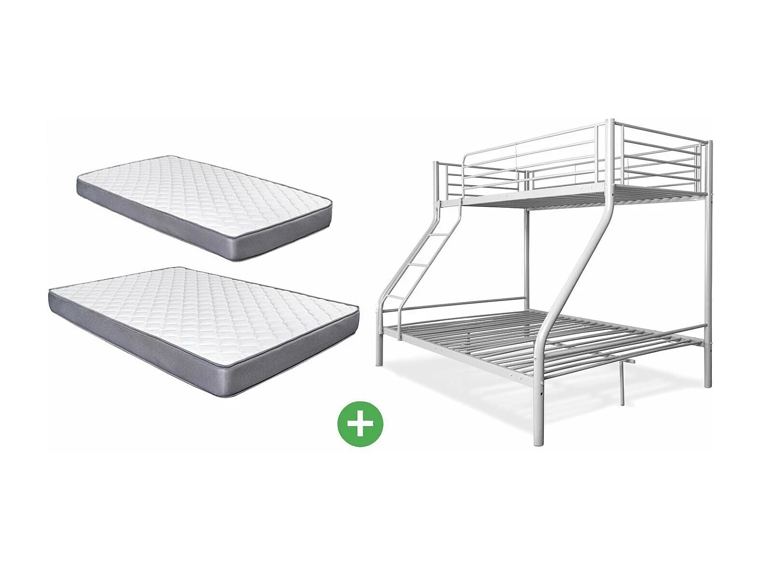 Promoção: Beliche de Casal Metal Preto + 2 Colchões