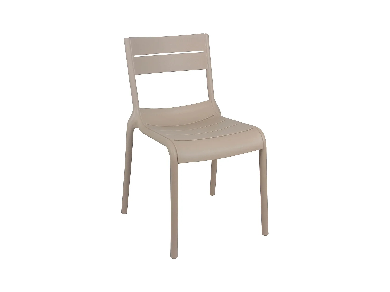 Chaise beige de terrasse en plastique